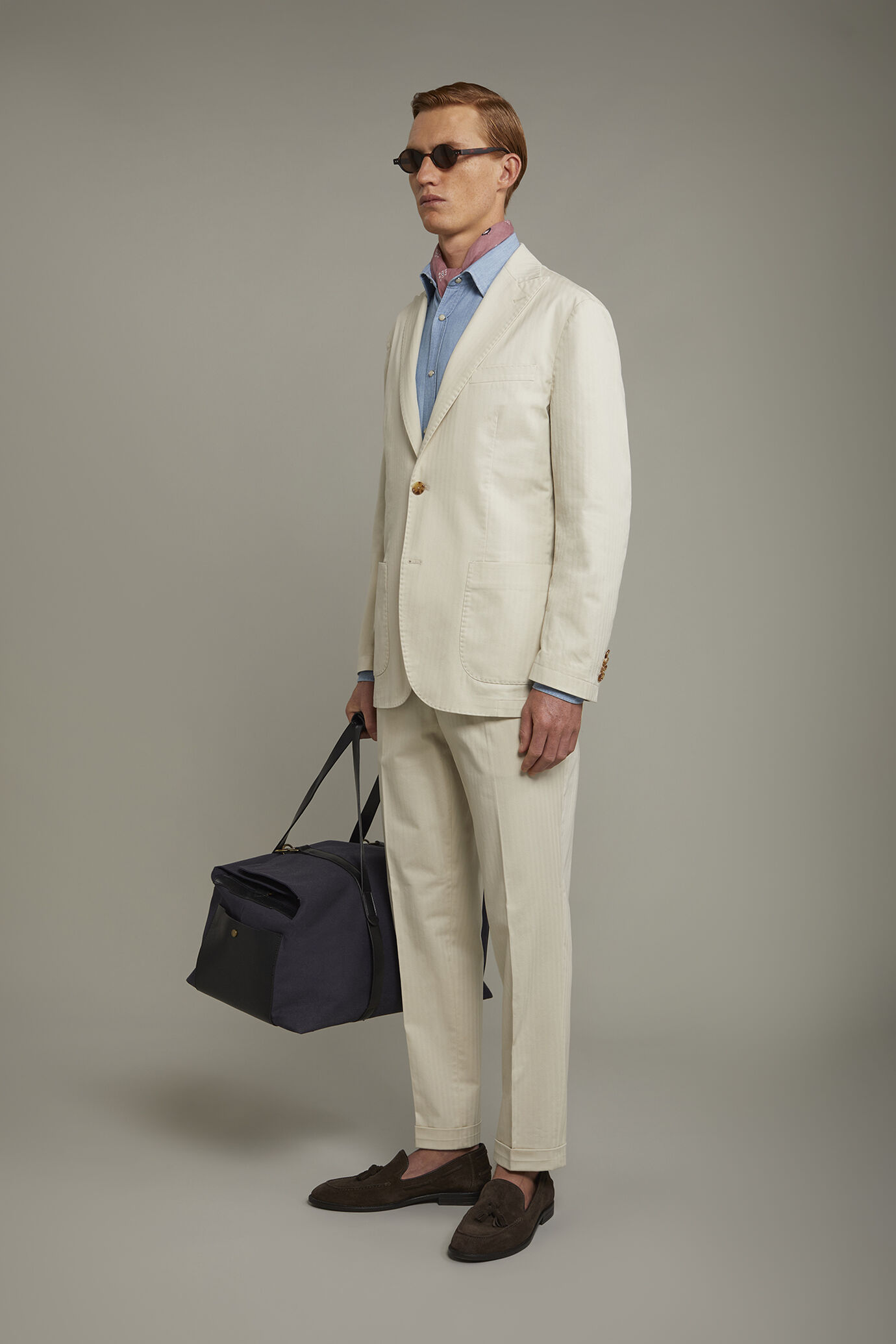 Men's classic double pleat regular fit trousers image number 1