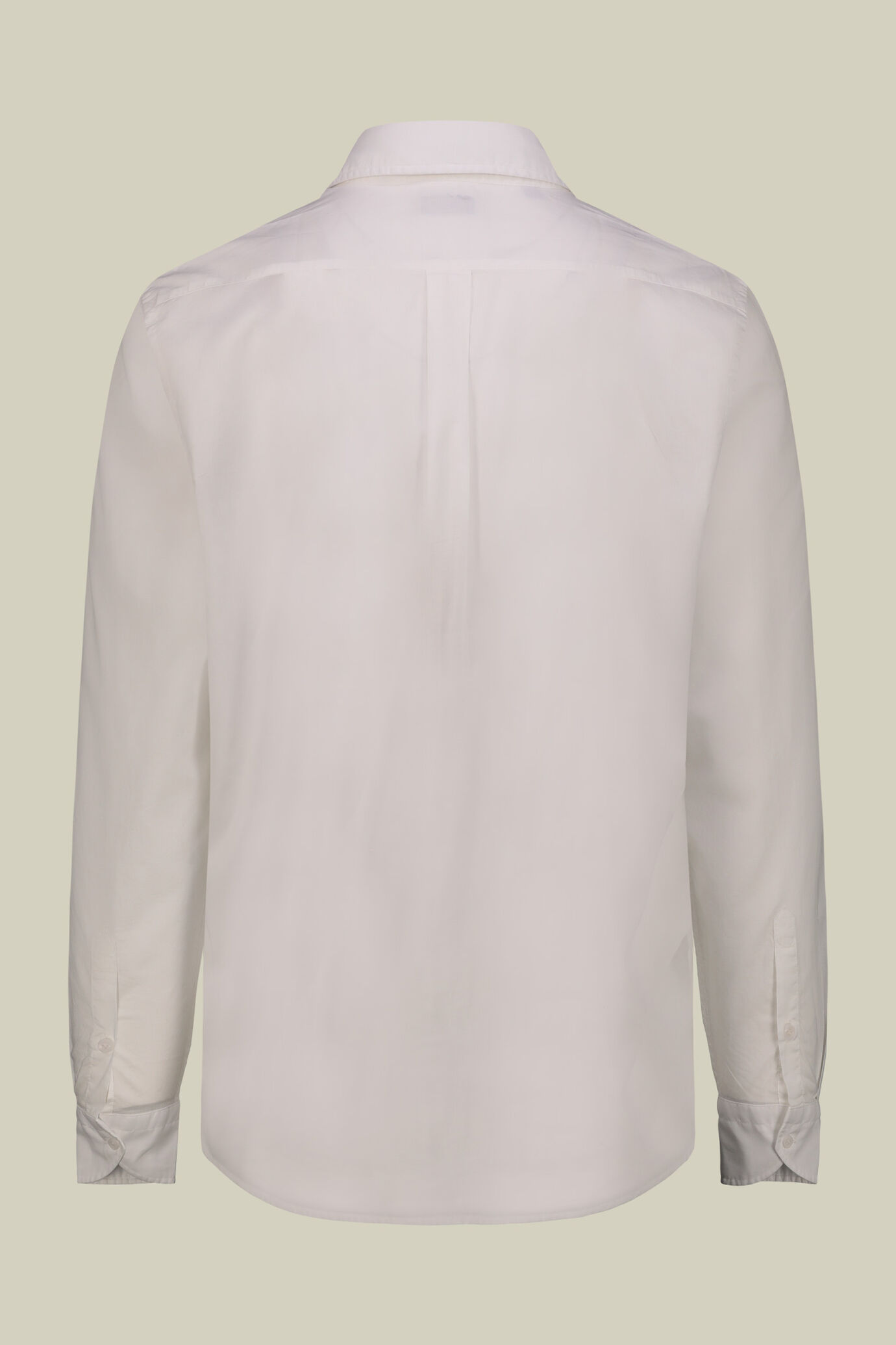 Men's 100% cotton plain shirt with hidden button-down collar image number 1