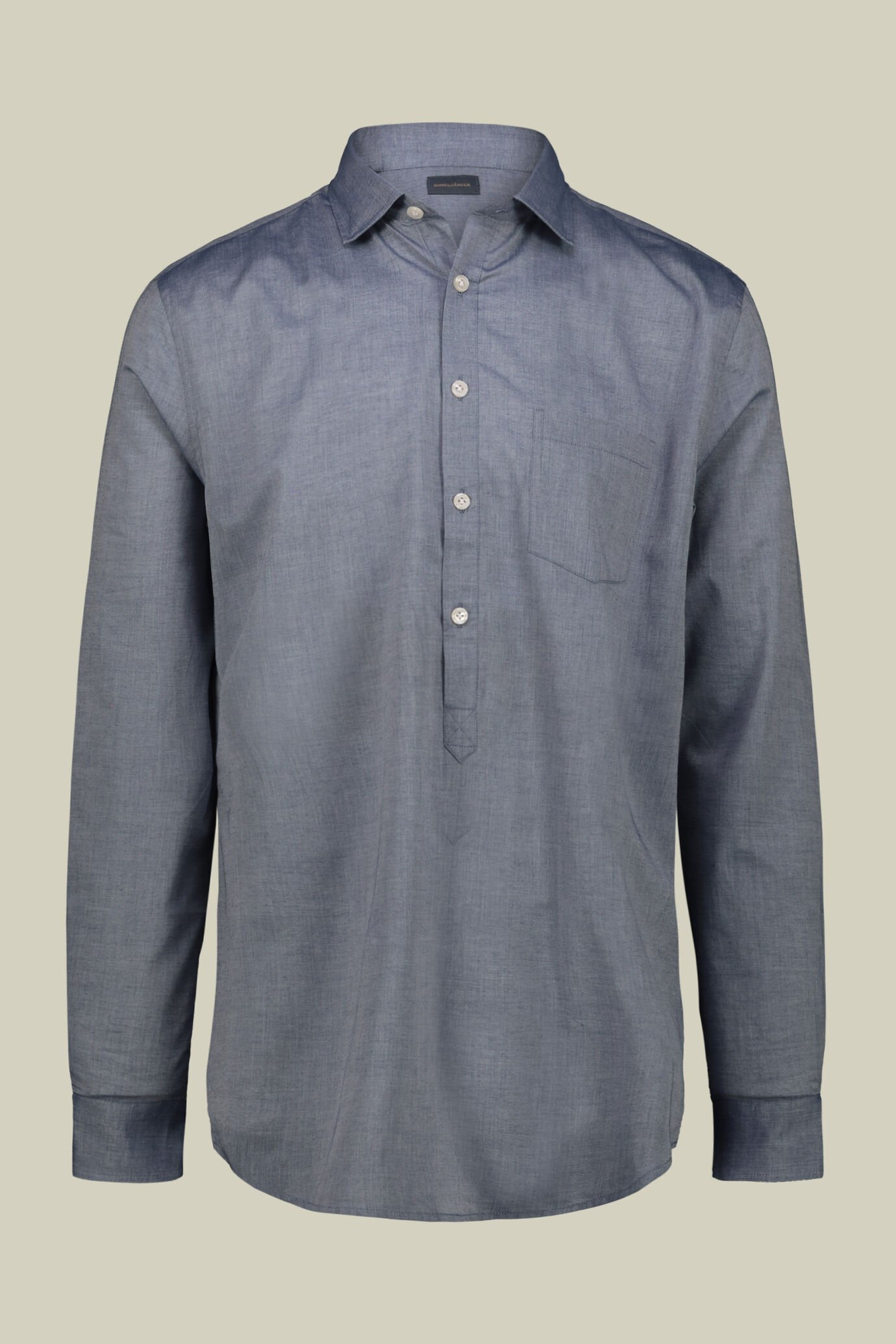 Men's concealed button down casual shirt in washed muslin fabric image number 4