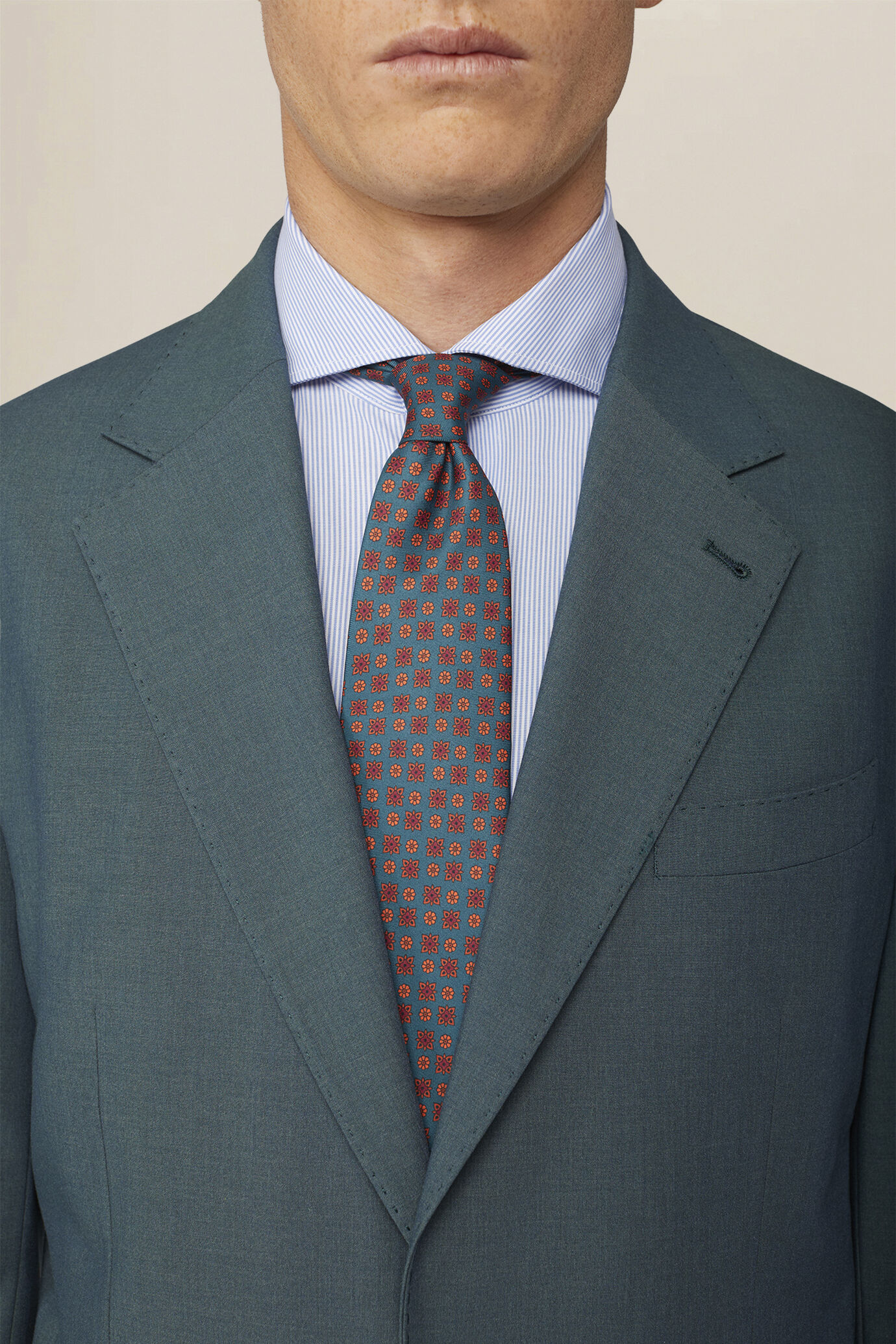 Abito uomo monopetto con pantalone ad una pinces in tessuto bi-stretch image number 2