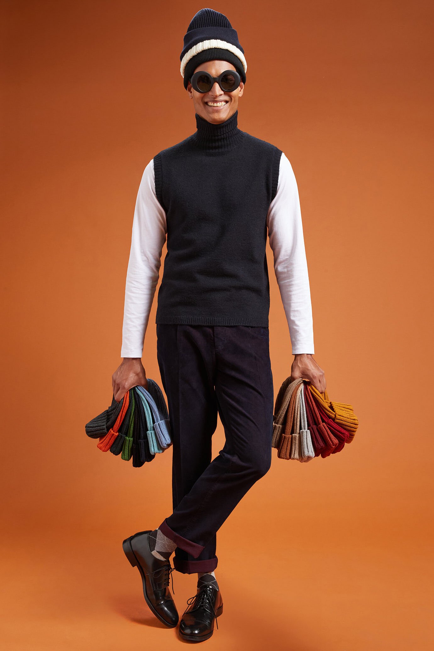 Men's regular fit high neck tank top in an alpaca/wool blend image number 1