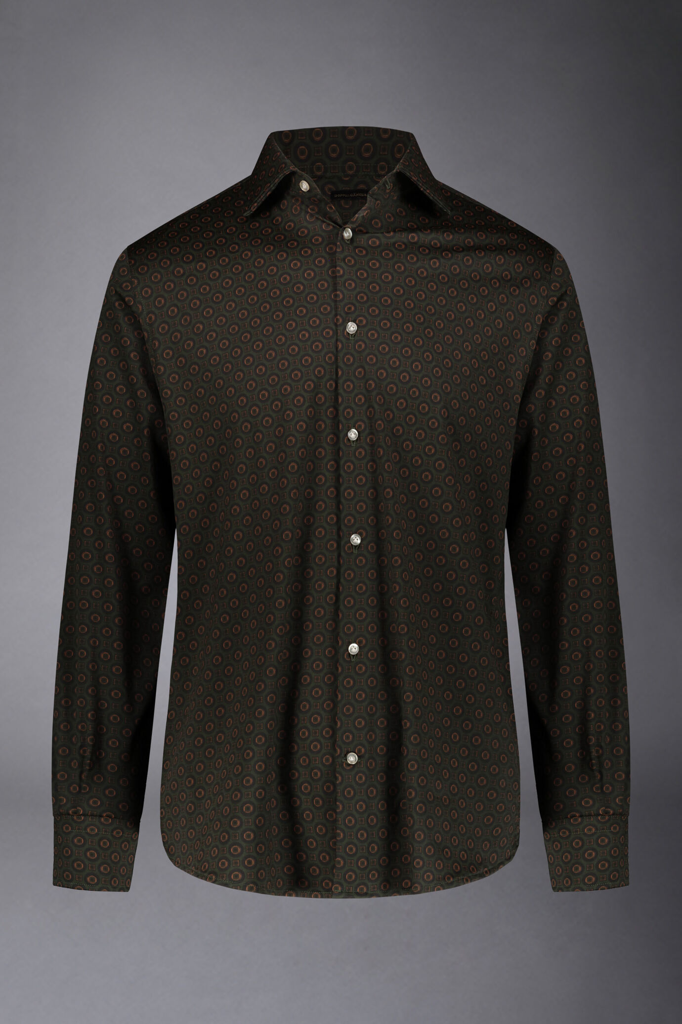 Classic genderless technical comfort fit shirt patterned fabric image number 4