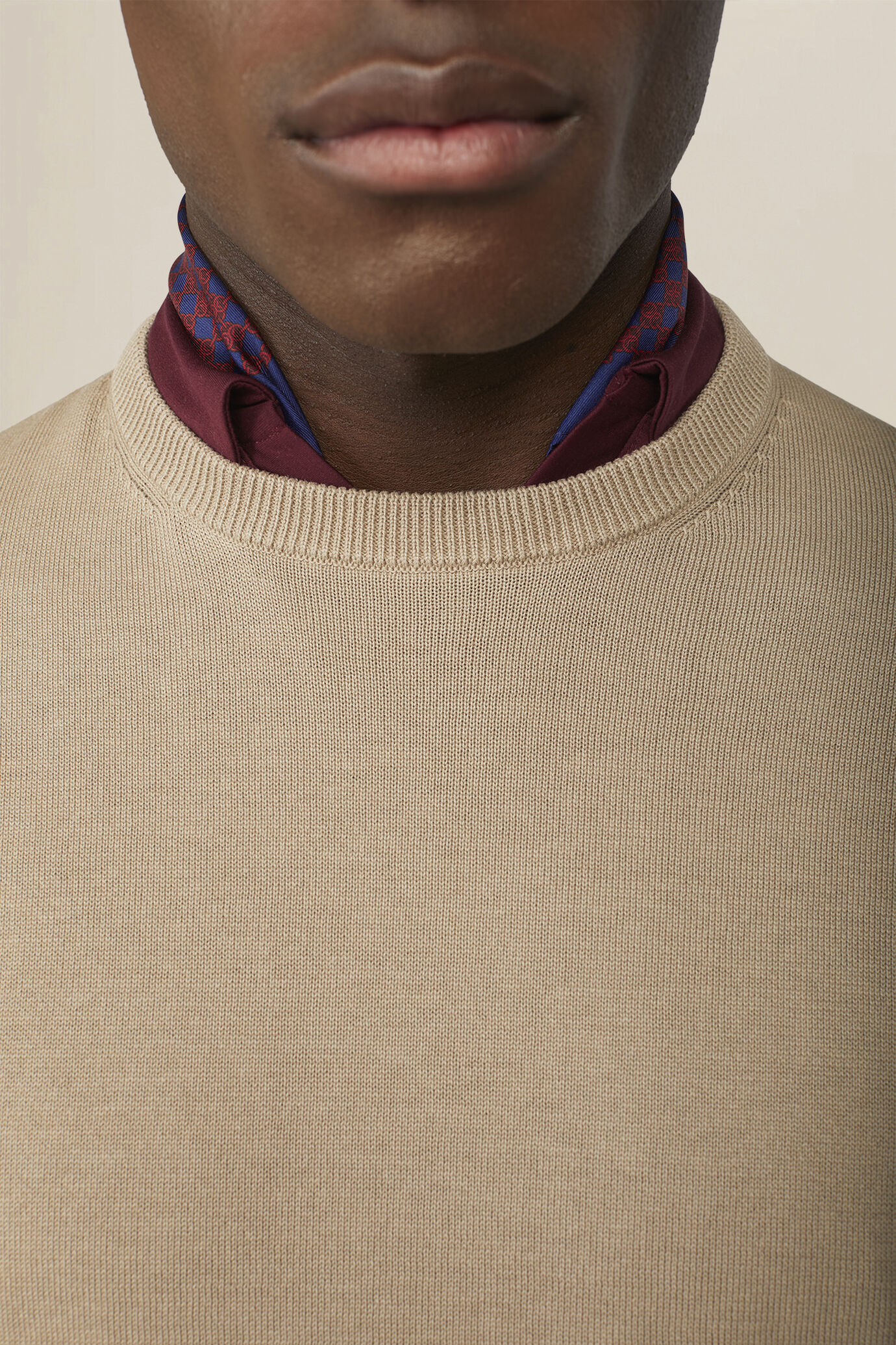 Pull &agrave; col rond pour homme 100 % coton