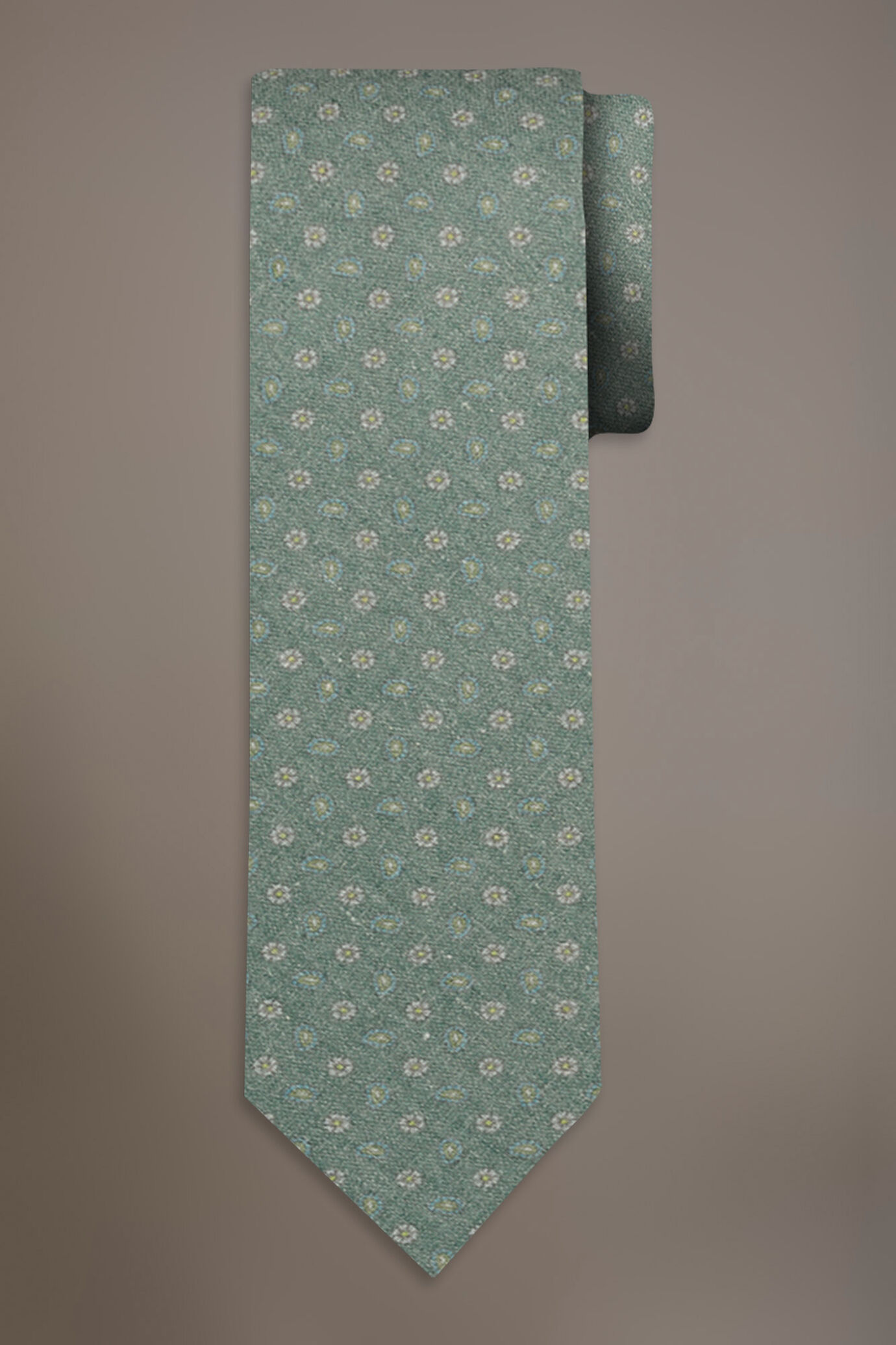 Linen blend tie fancy design image number 0