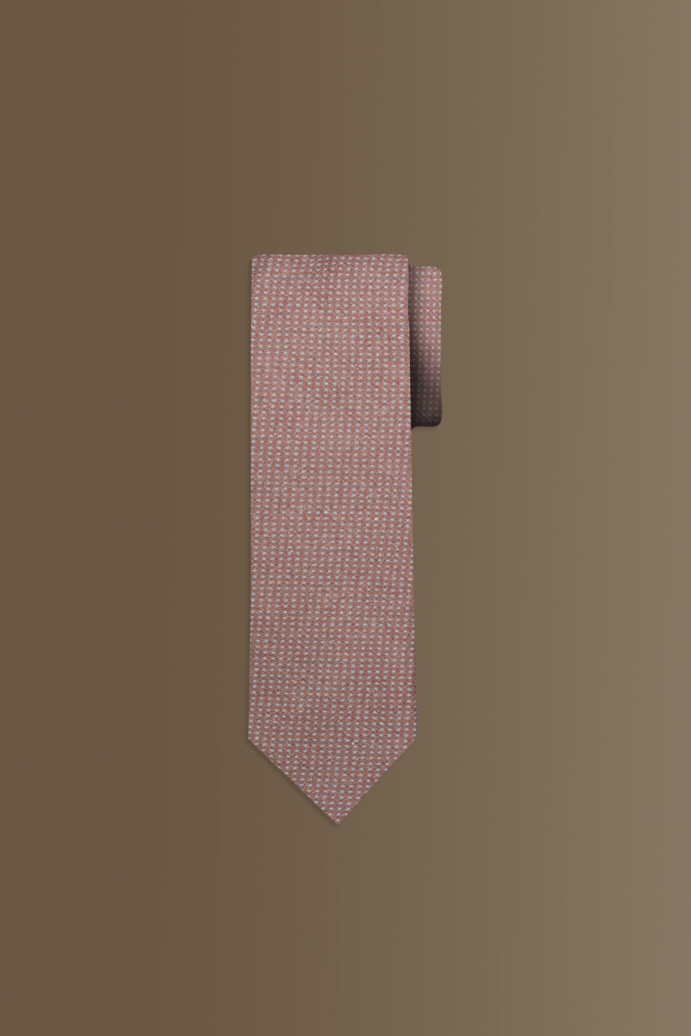 Cravatta uomo brown misto lino fantasia image number 0