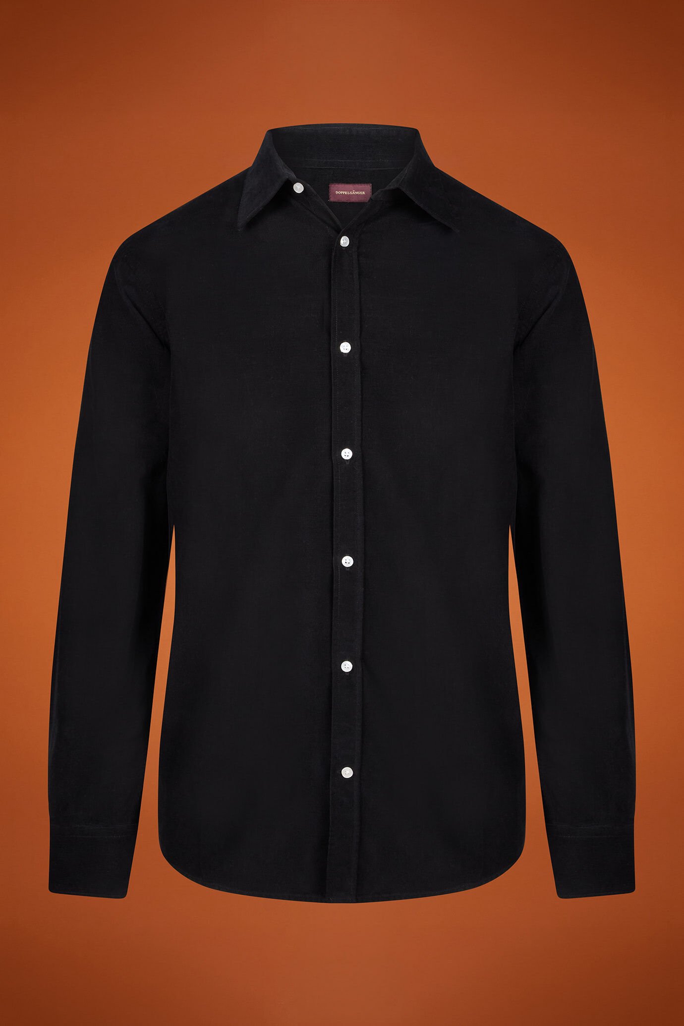 Men's comfort fit casual shirt with a classic collar in plain 100% cotton 21-wale corduroy
