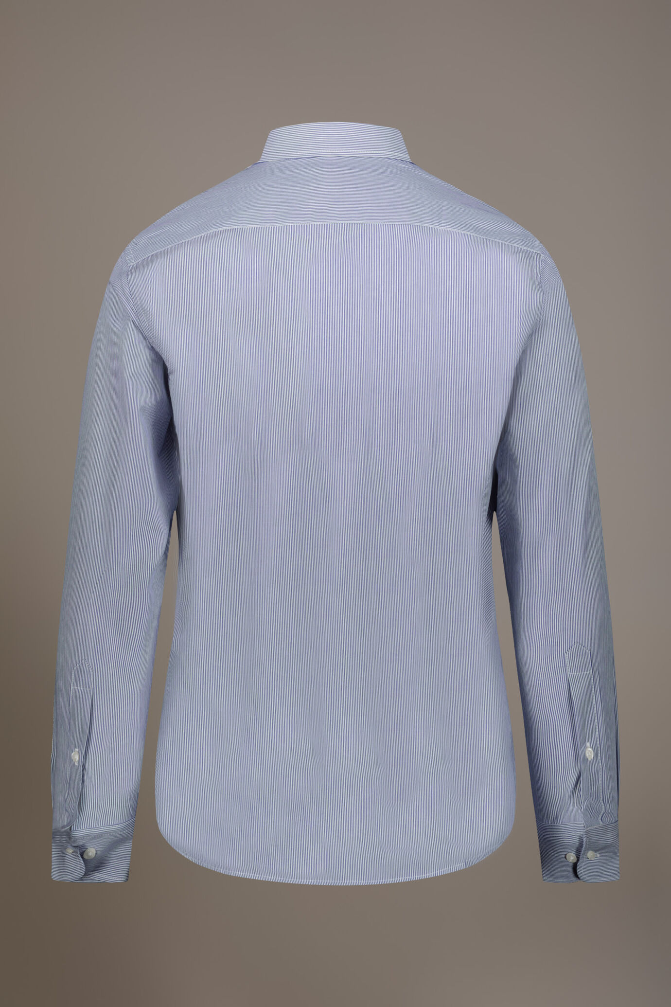 Camicia classica collo francese slim fit tessuto tinto filo rigato image number 4