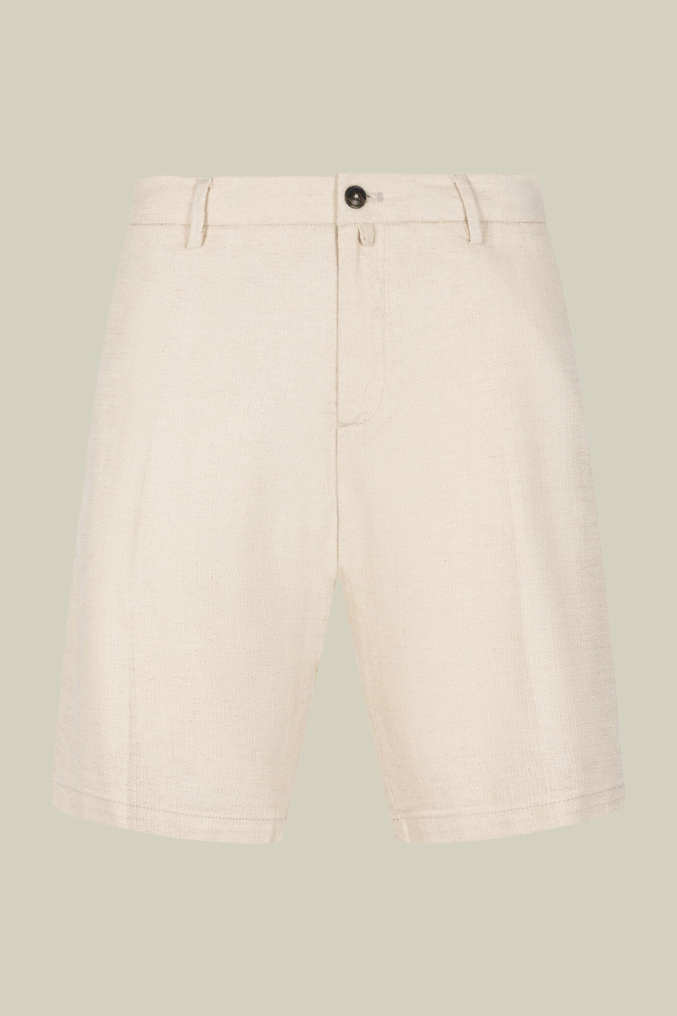 Herren-Bermudashorts aus Leinen-Baumwoll-Mischgewebe mit Kordelzug