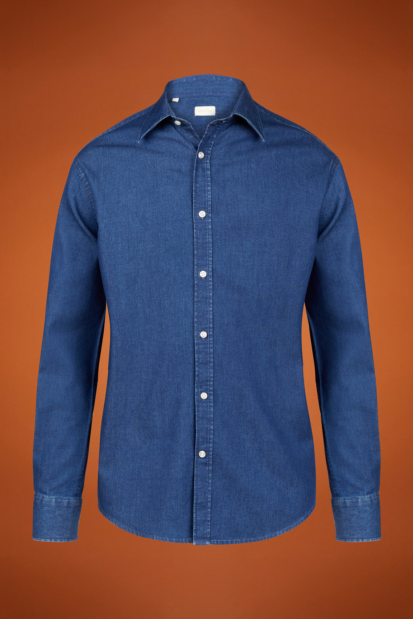 Camicia casual uomo collo classico 100% cotone tessuto in chambray lavato comfort fit image number 5