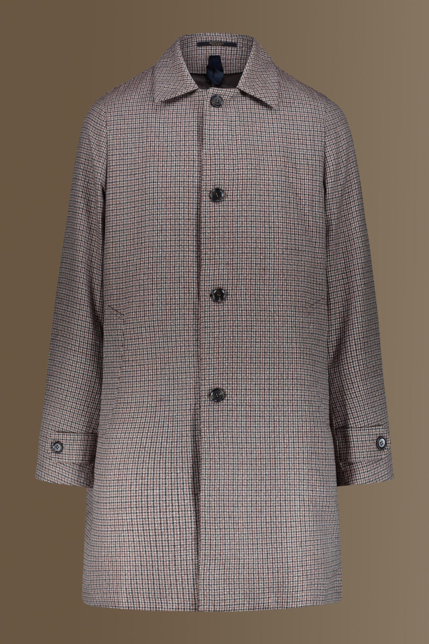 Padded coat microcheck fabric image number 5