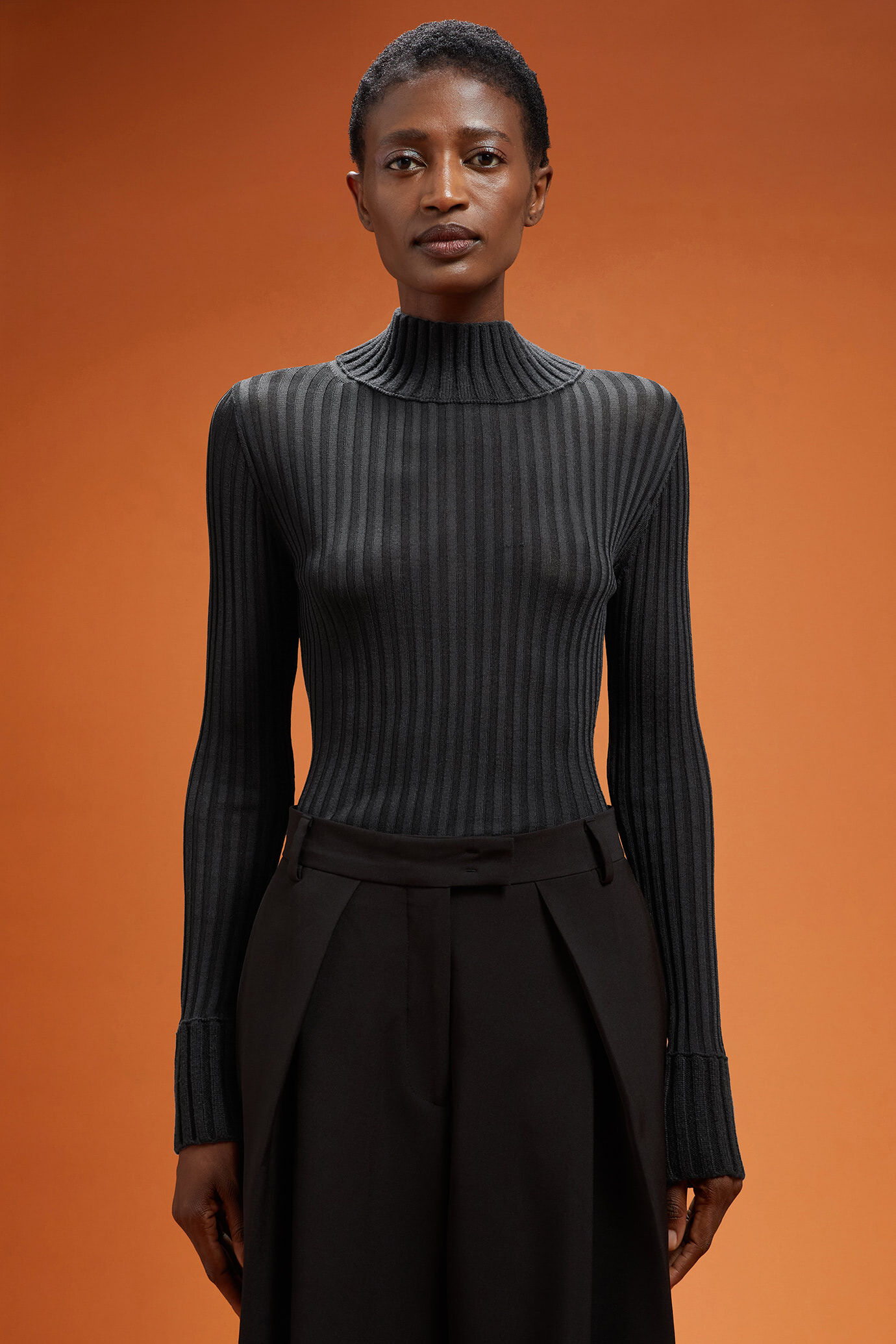 Hohem Kragen Sweatshirt Kragen Damen Benetton Damen Pullover Mit