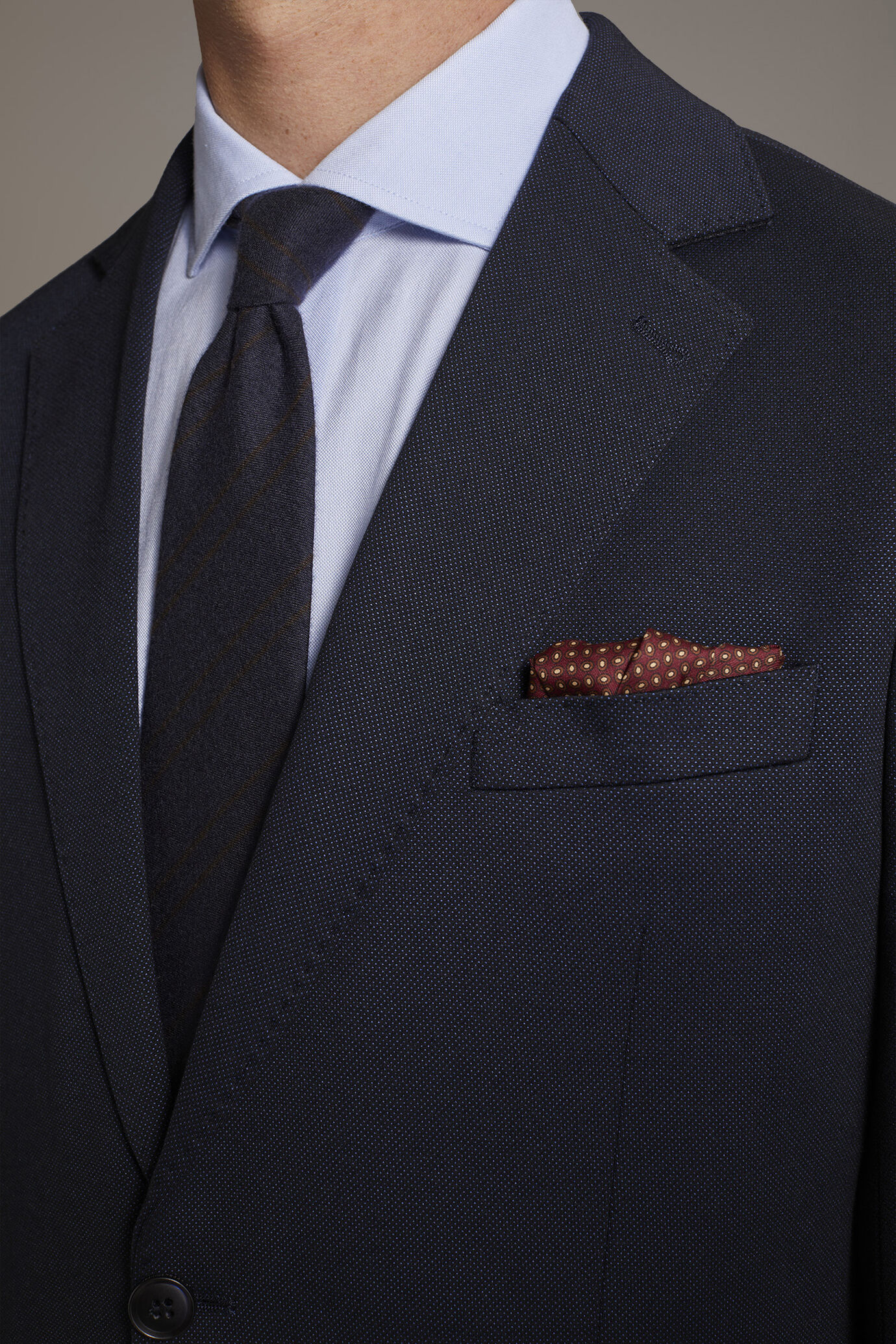 Regular fit single-breasted suit in birdseye jersey fabric image number 3