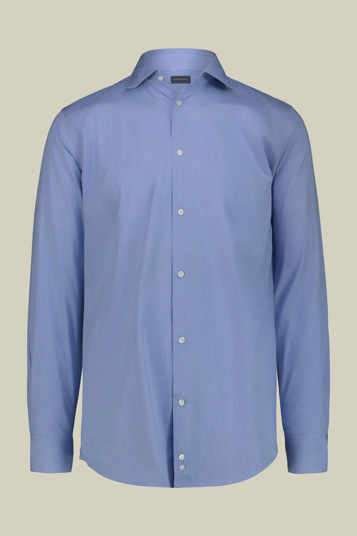 Chemise pour homme avec col français en 100 % coton et motif micro vichy image number 4