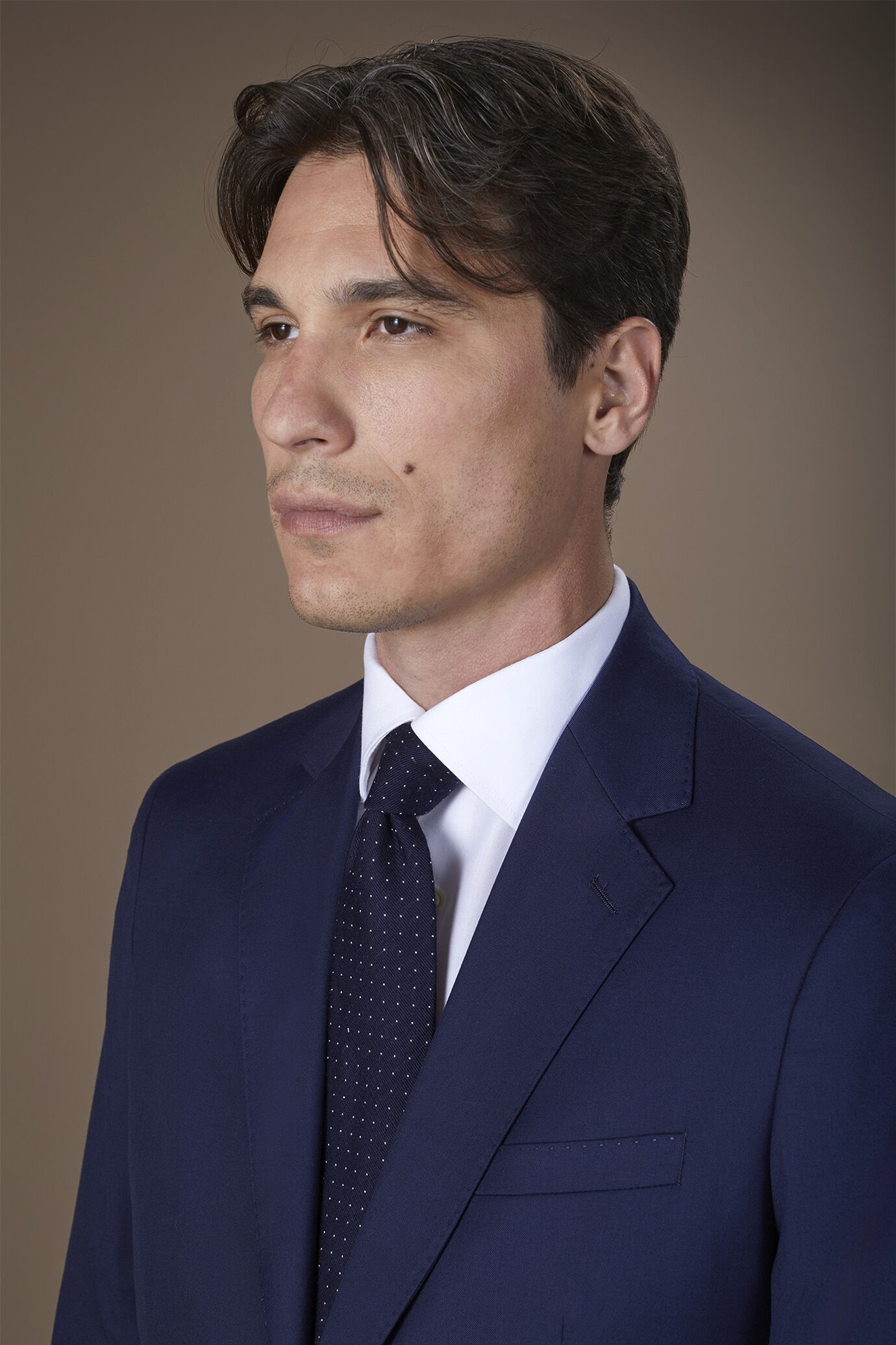 Cravate homme en mélange de bambou à micro pois image number 0