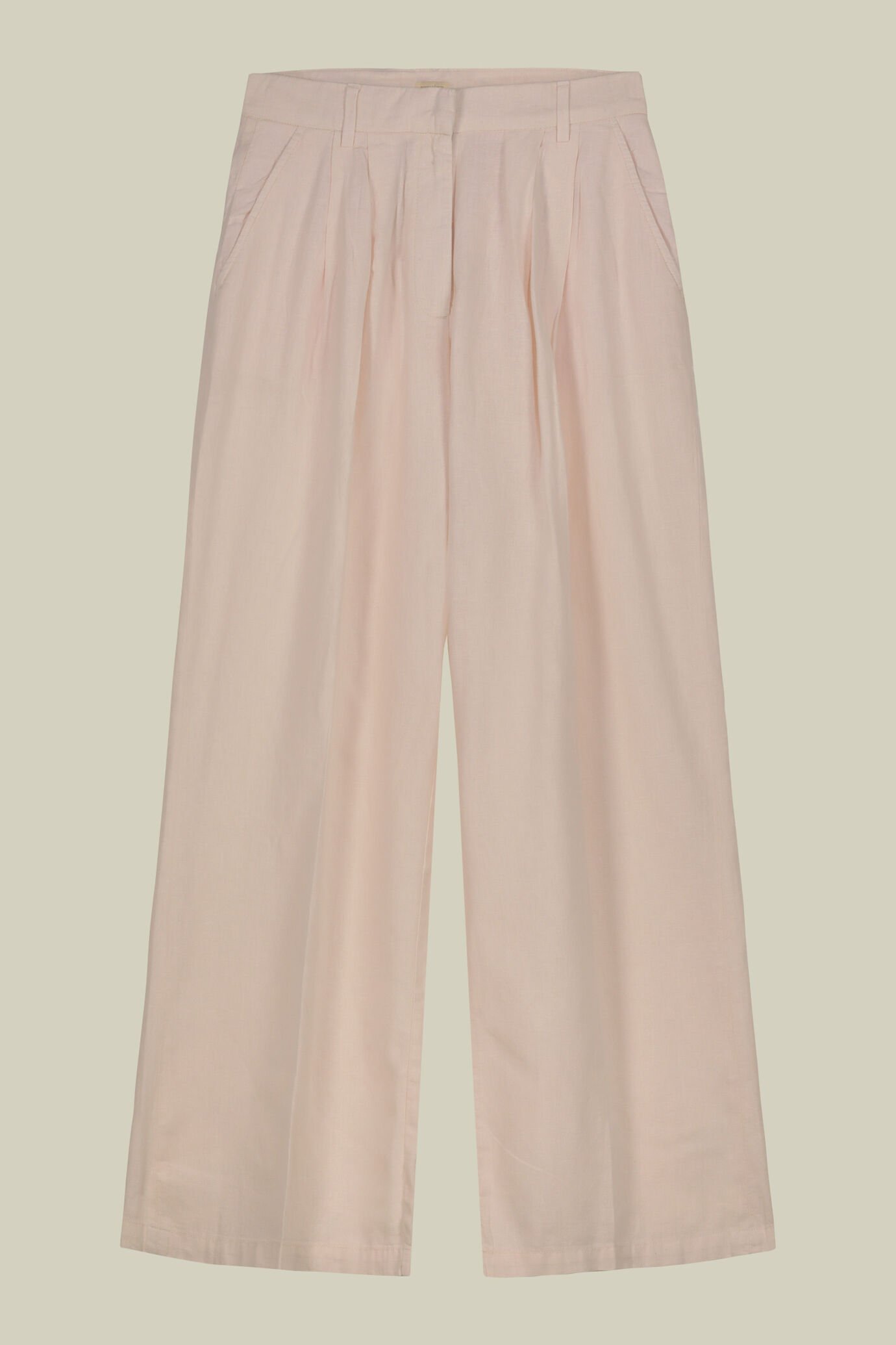 Women's wide trousers in linen and cotton with pleats image number 4