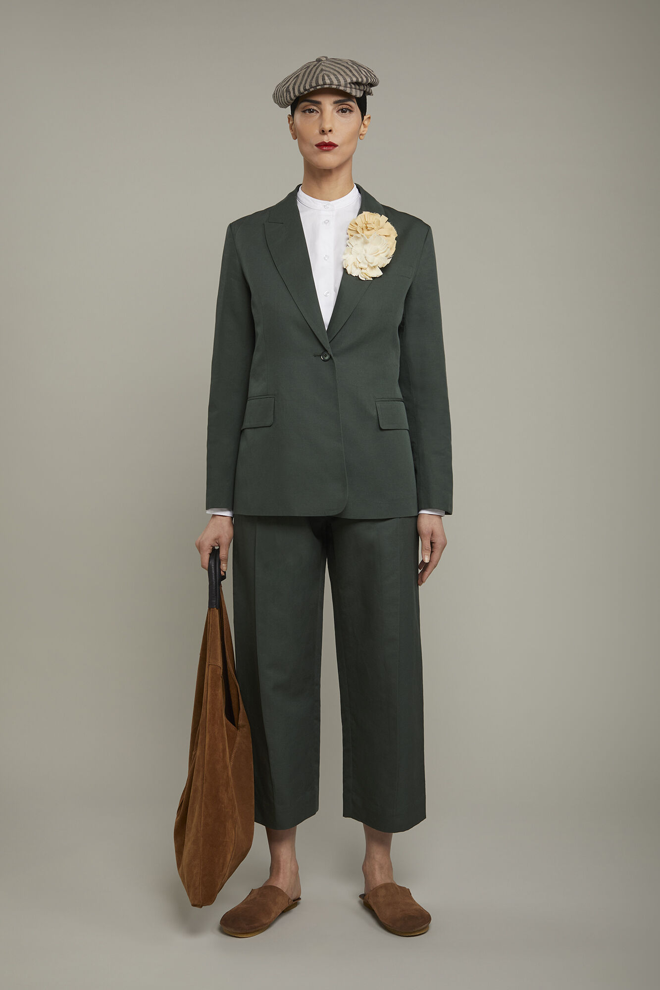 Giacca donna monopetto misto lino e cotone regular fit