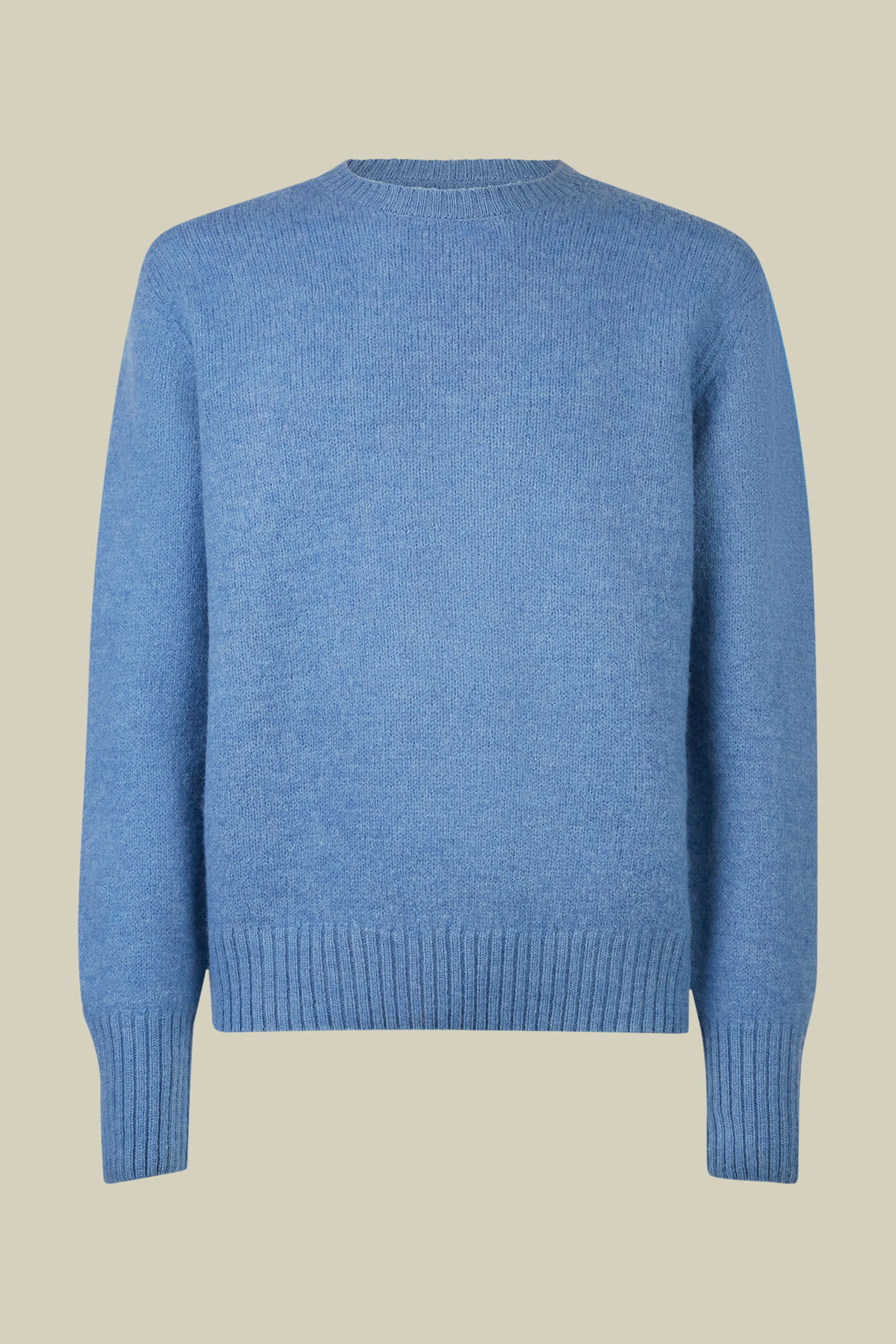 Pull homme à col rond, 100% laine, coupe classique image number 4