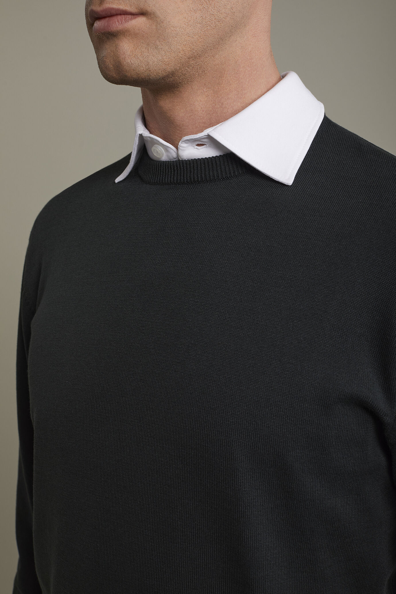 Men's Round neck sweater 100% cotton regular fit image number 3