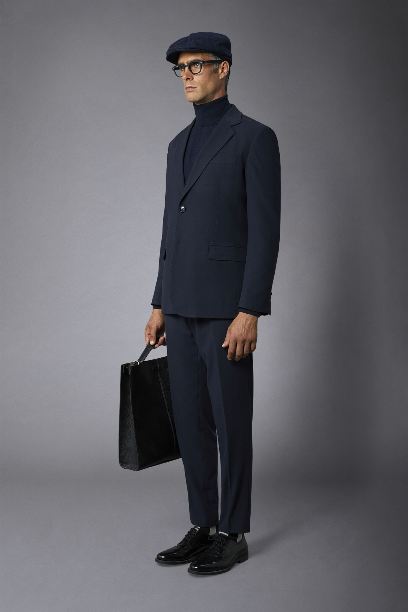 Abito monopetto uomo regular fit tessuto dal disegno intrecciato image number 1