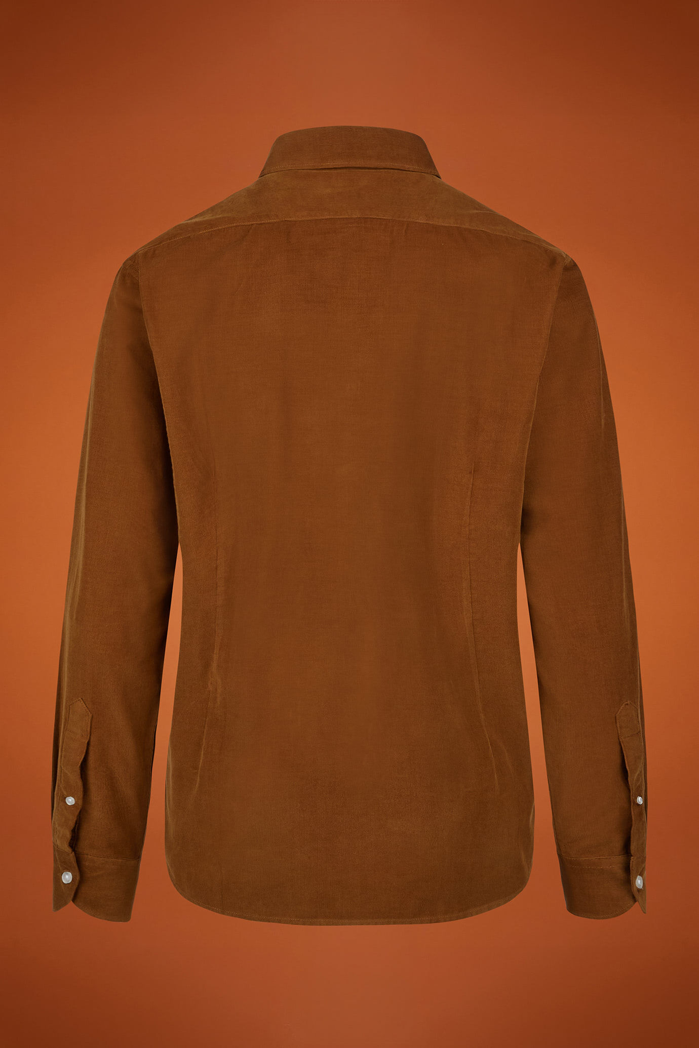 Camicia casual uomo collo classico 100% cotone tessuto velluto 1000 righe tinta unita comfort fit image number 5
