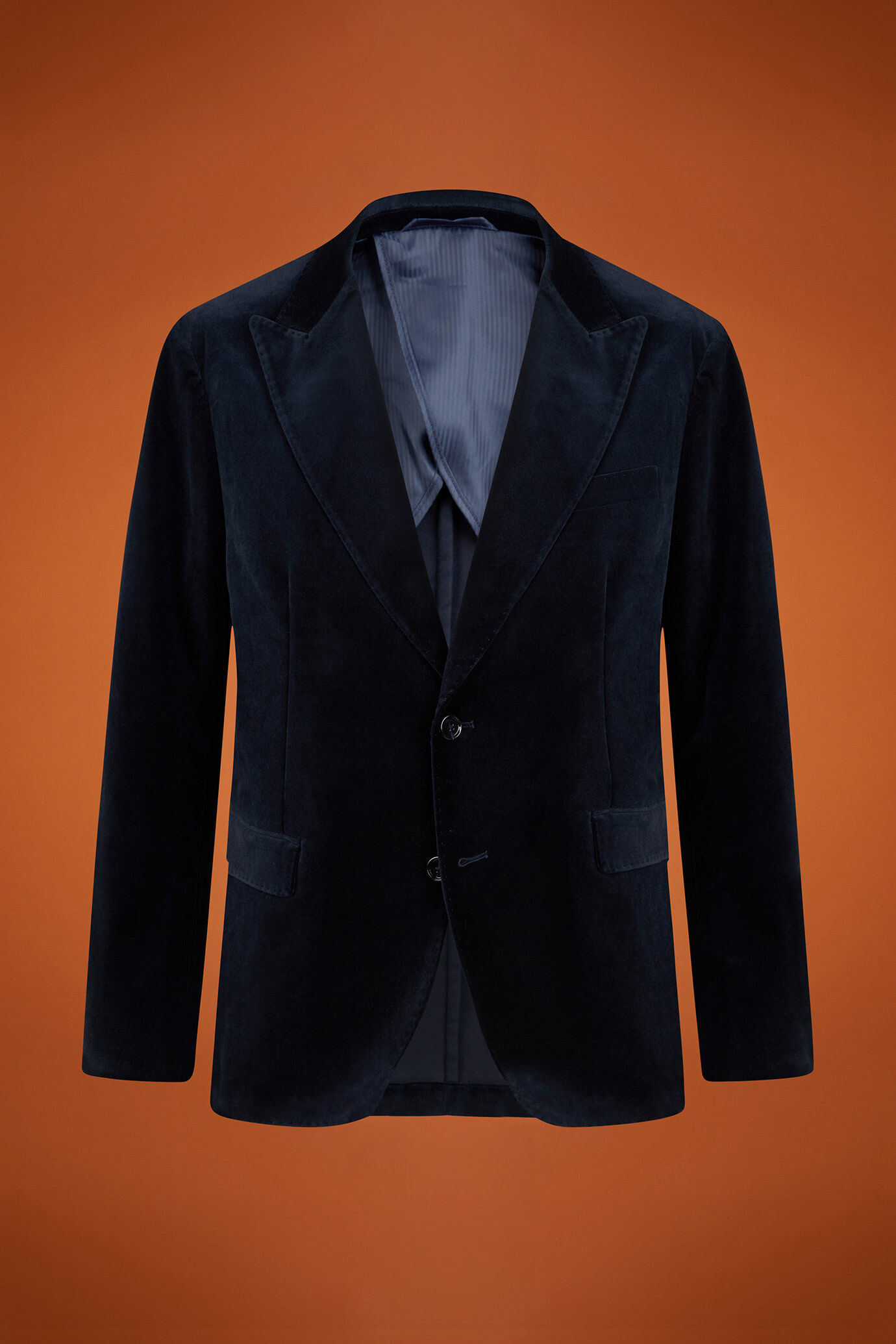 Giacca uomo monopetto con collo a lancia in velluto di cotone regular fit image number 4