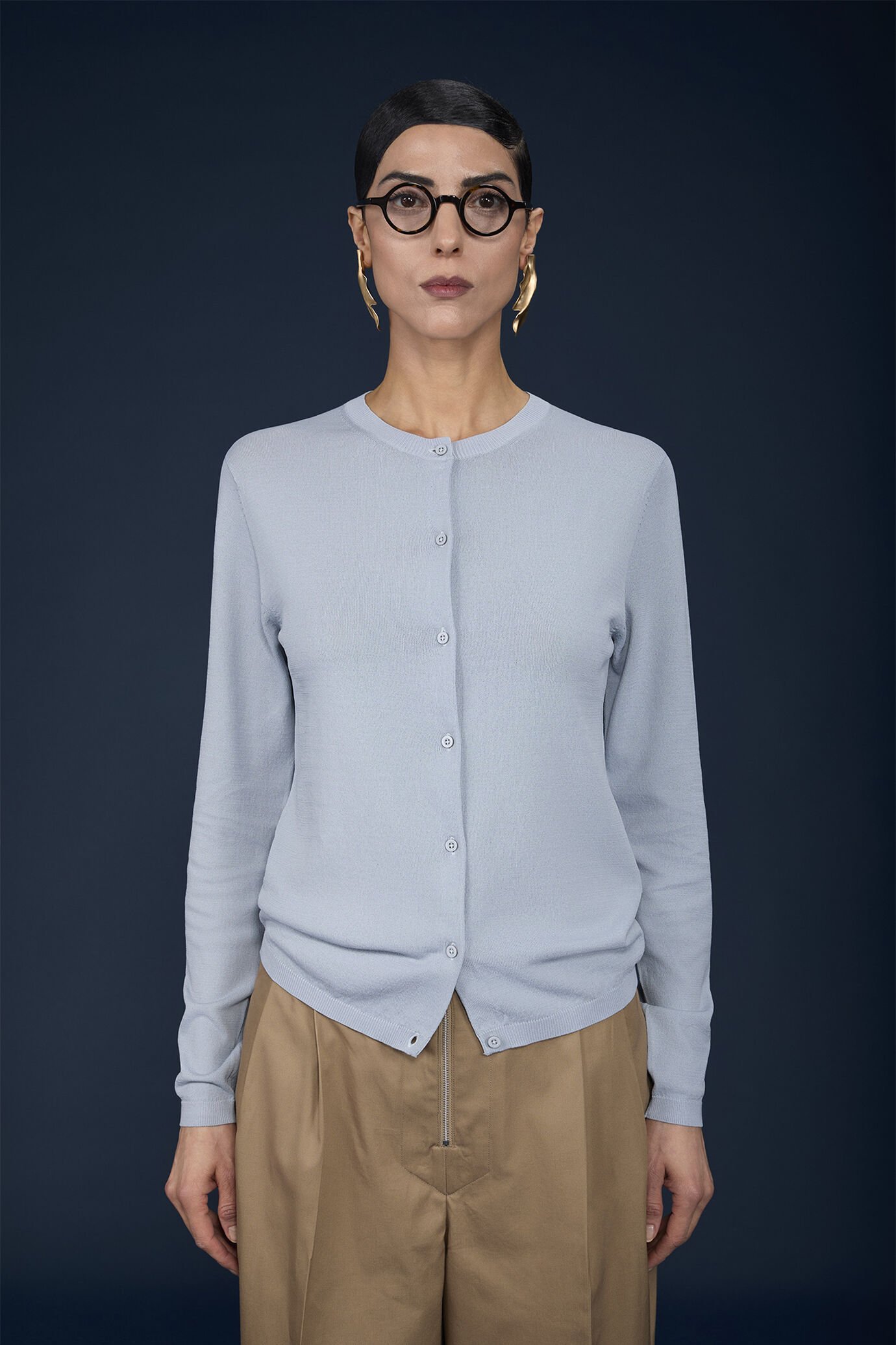 Cardigan donna girocollo