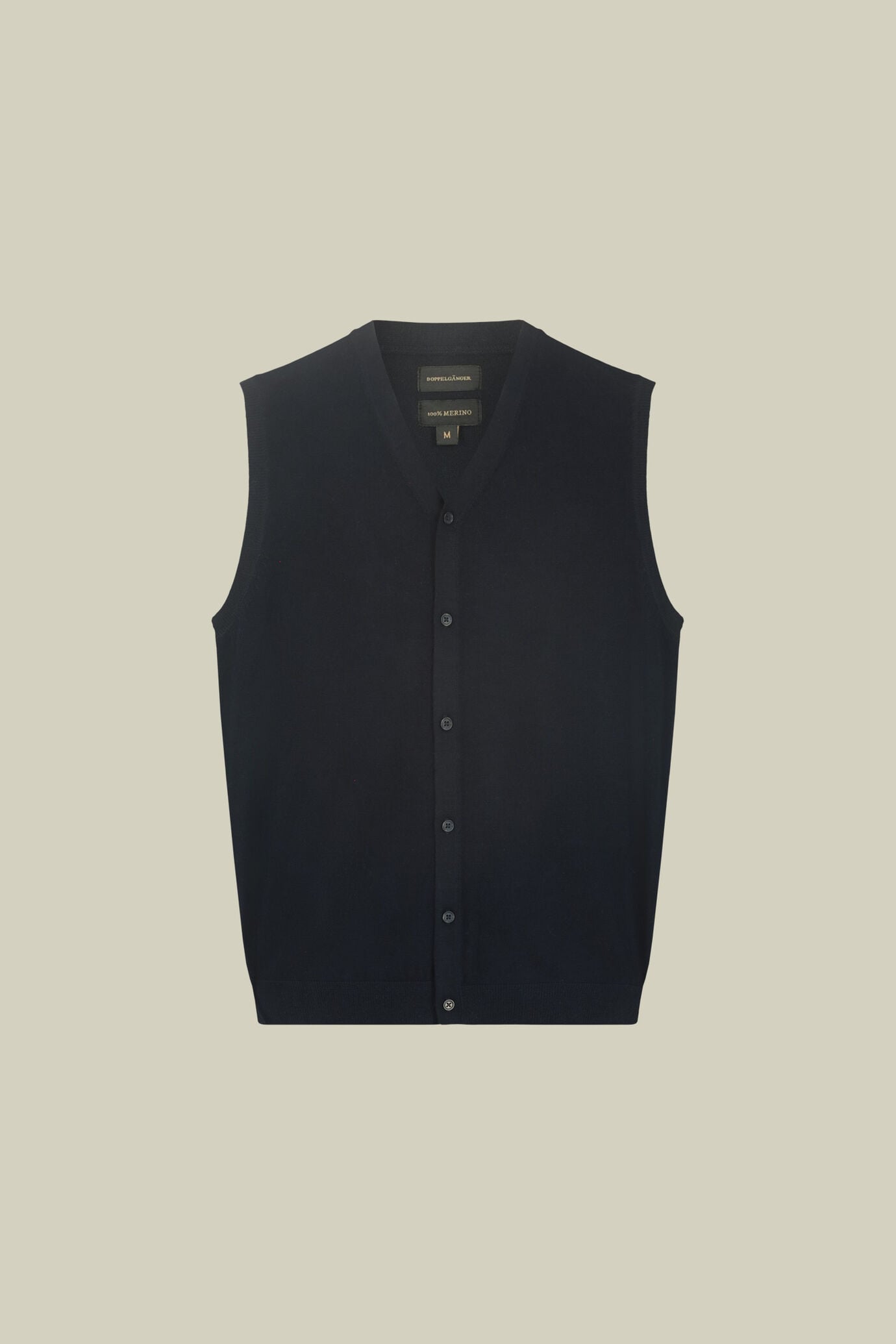 Men&rsquo;s button-up waistcoat in 100% Merino wool regular fit
