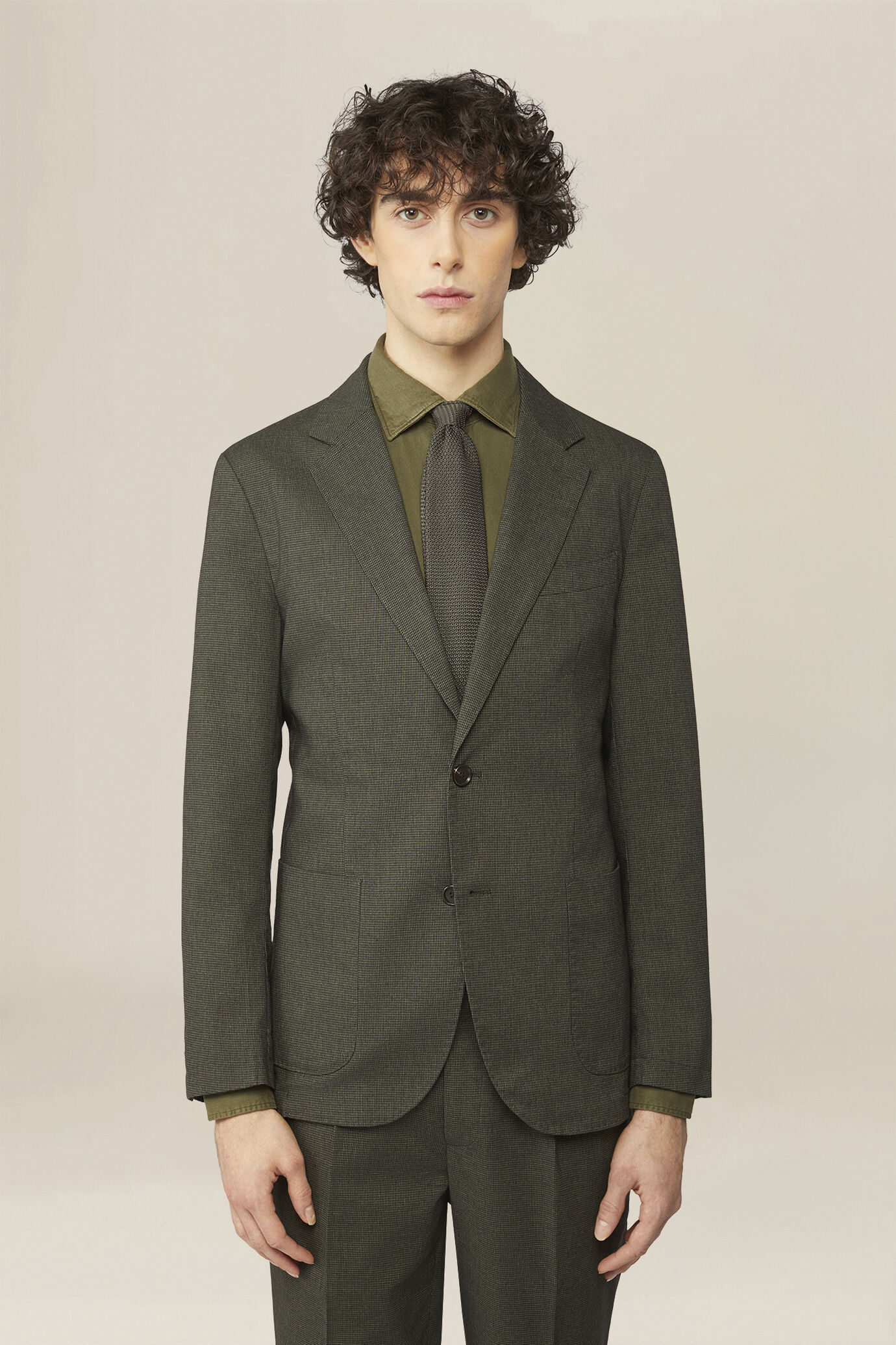 Veste homme &agrave; simple boutonnage en micro pied-de-poule image number 0