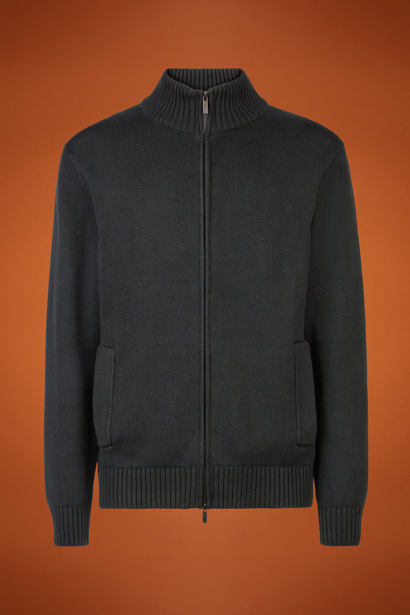 Cardigan homme avec zip, col montant, 100% coton, coupe classique image number 4