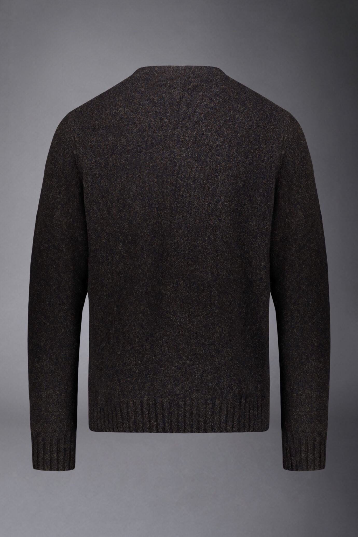 Men's roundneck sweater in lambswool blend regular fit image number 4