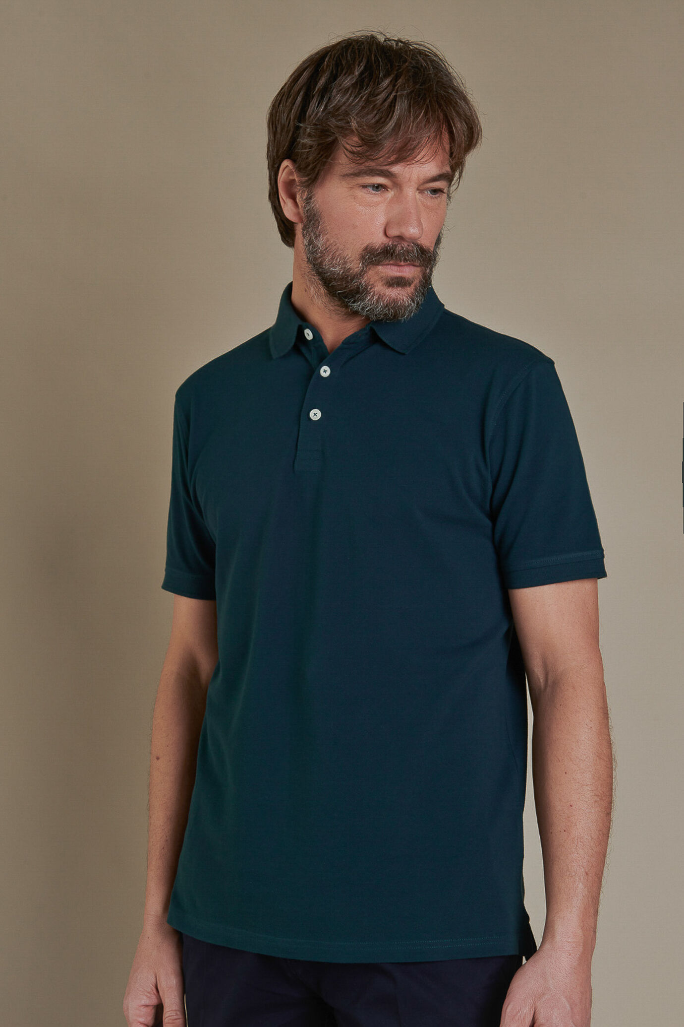 Polo manica corta uomo in puro cotone piquet image number 0