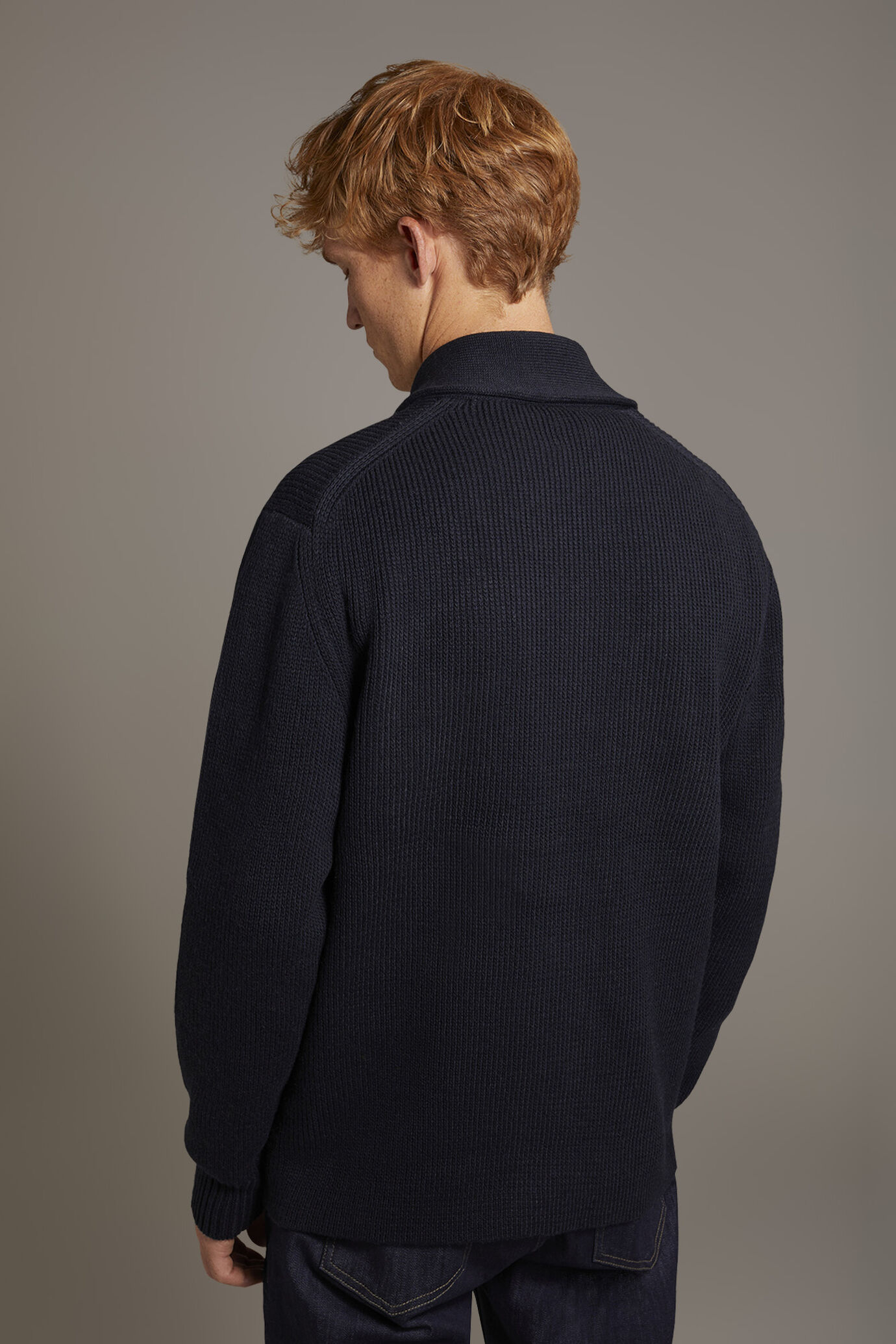 English rib knit wool blend cardigan image number 3