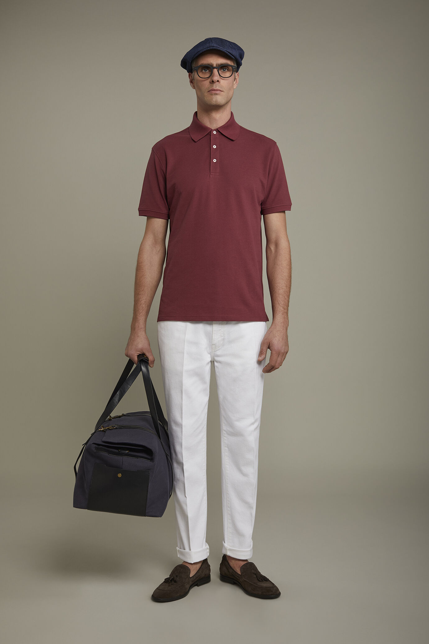 Men’s short sleeve polo shirt 100% piquet cotton regular fit image number 0