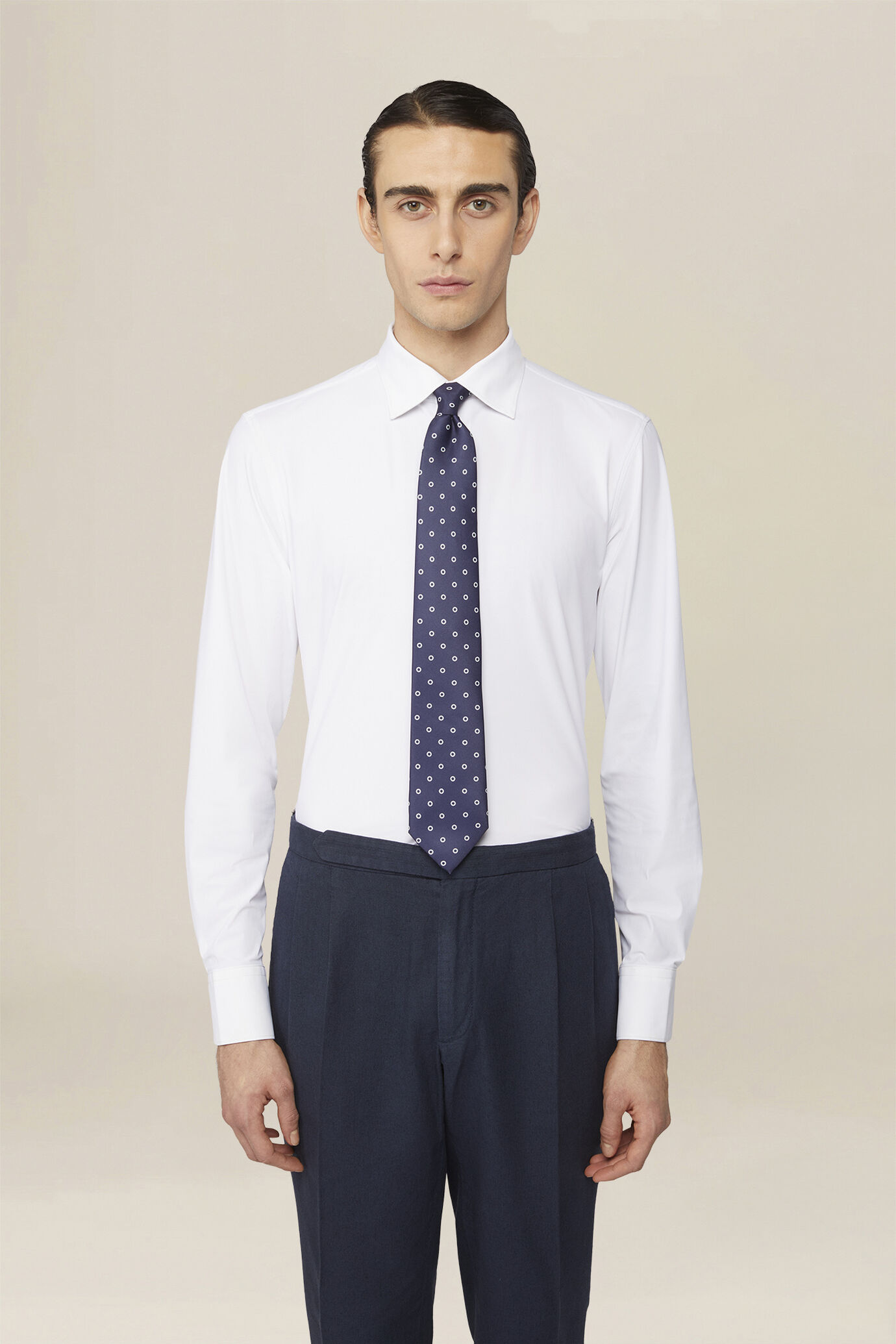 Camicia uomo classica elasticizzata tinta unita image number 0