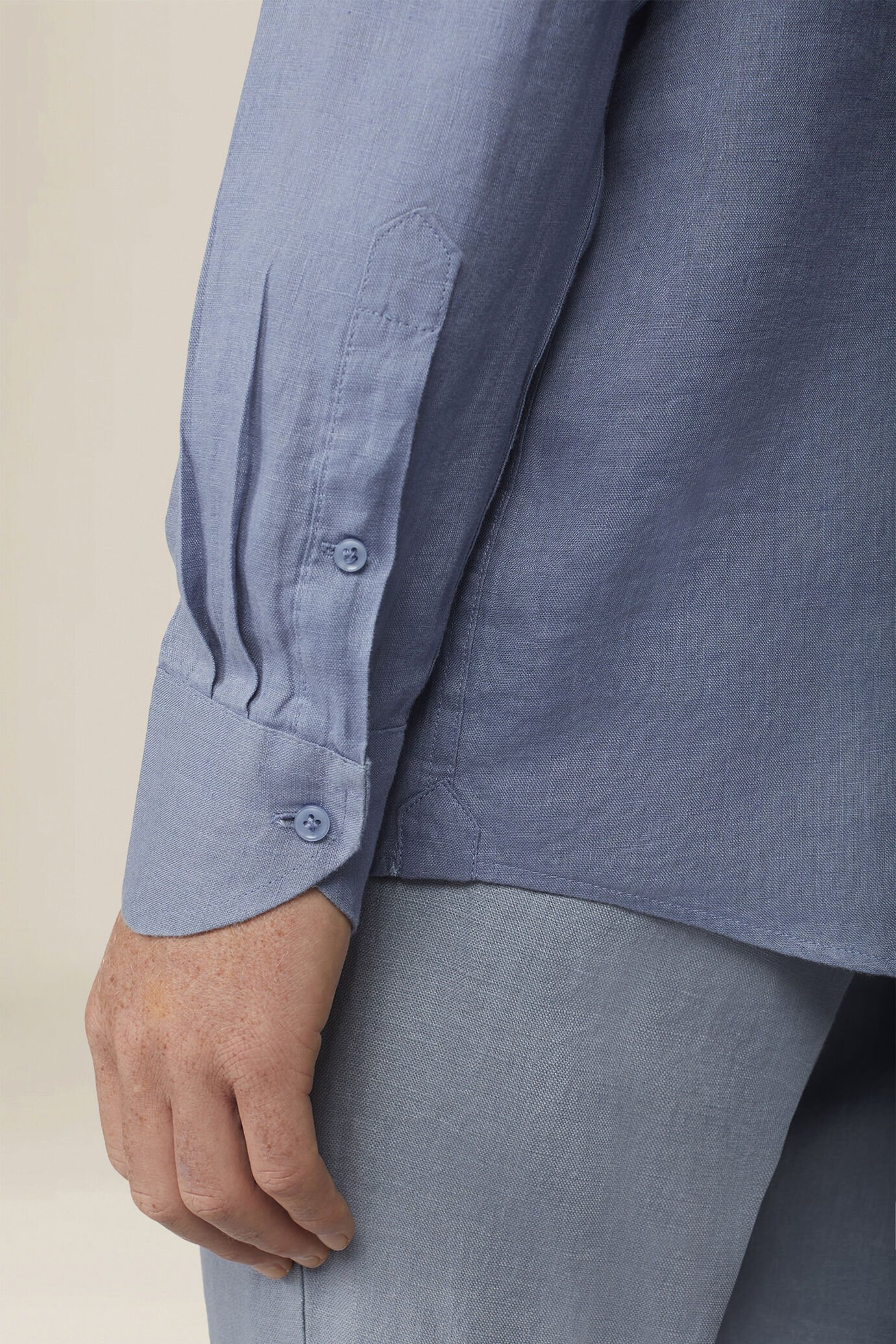 Camicia uomo casual collo classico 100% lino image number 3