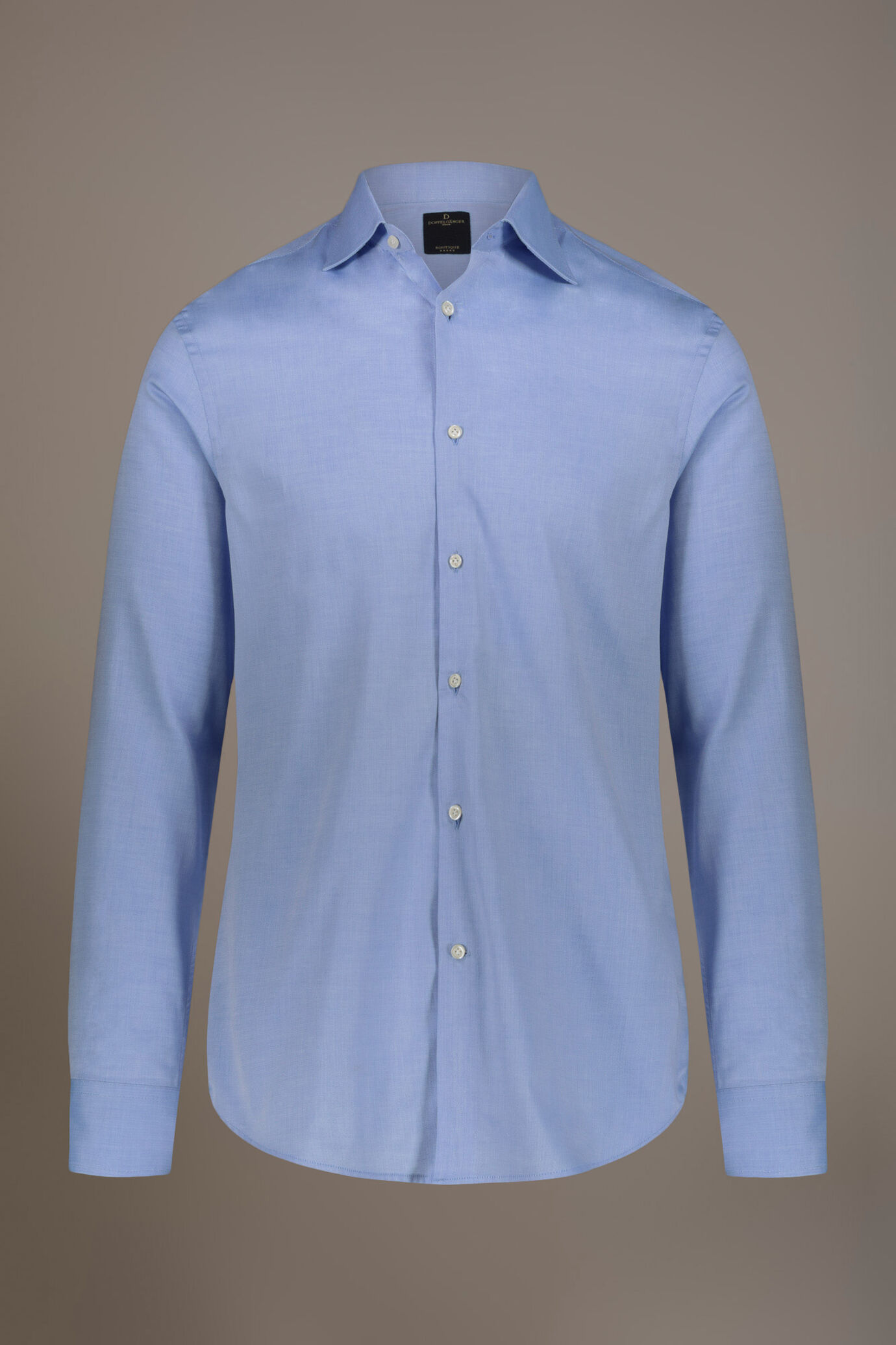Classic shirt with french collar classic fit herringbone fabric image number 3