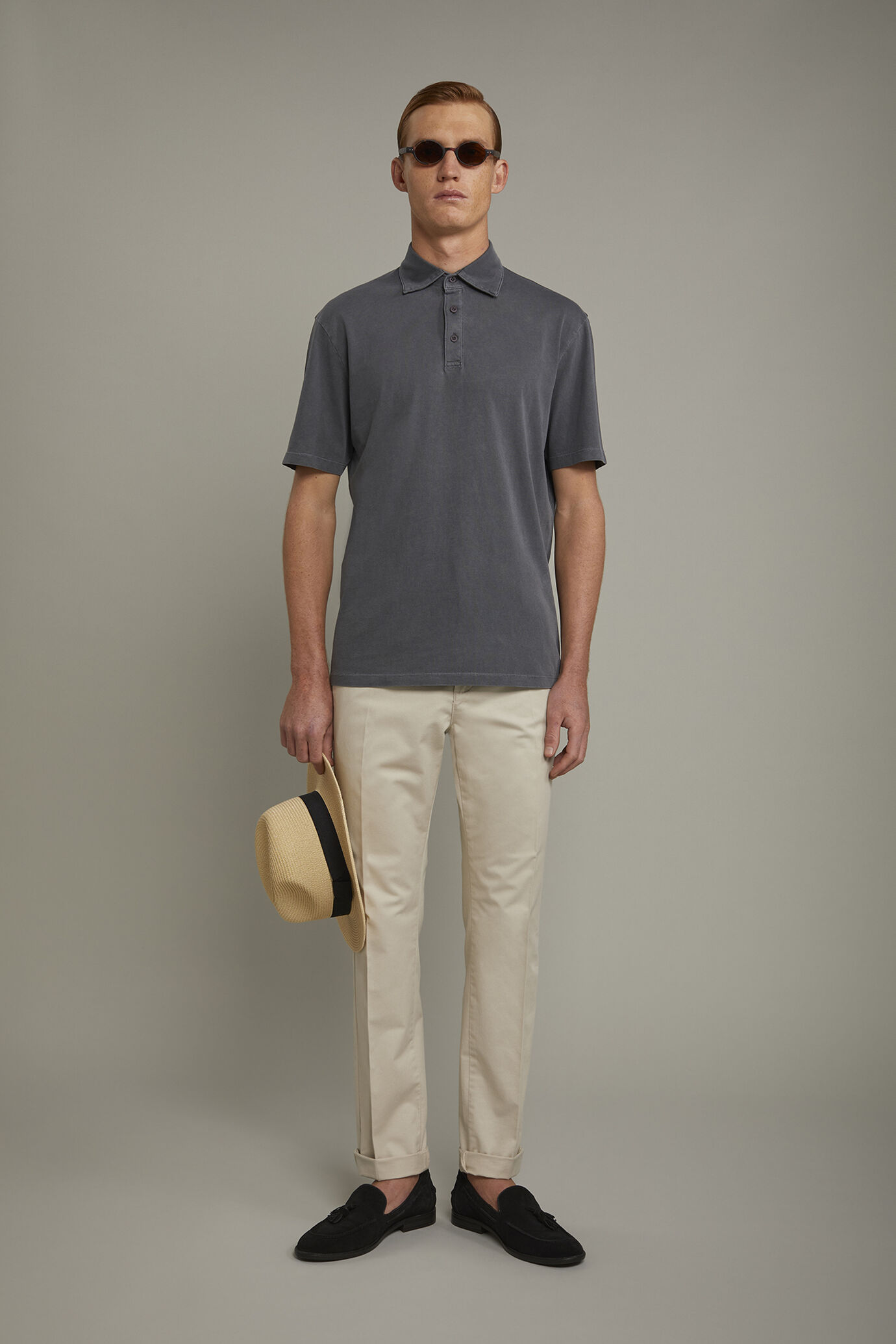 Men’s short sleeve polo shirt 100% cotton regular fit image number 0