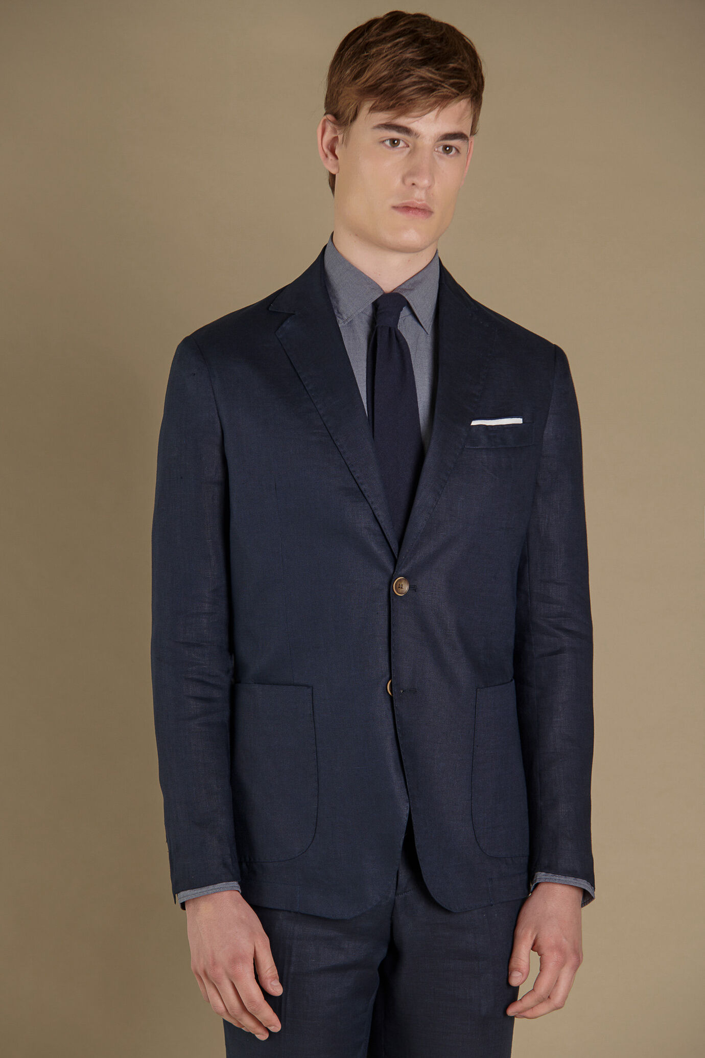 Single breasted jacket  100% linen  mady in italy image number 0