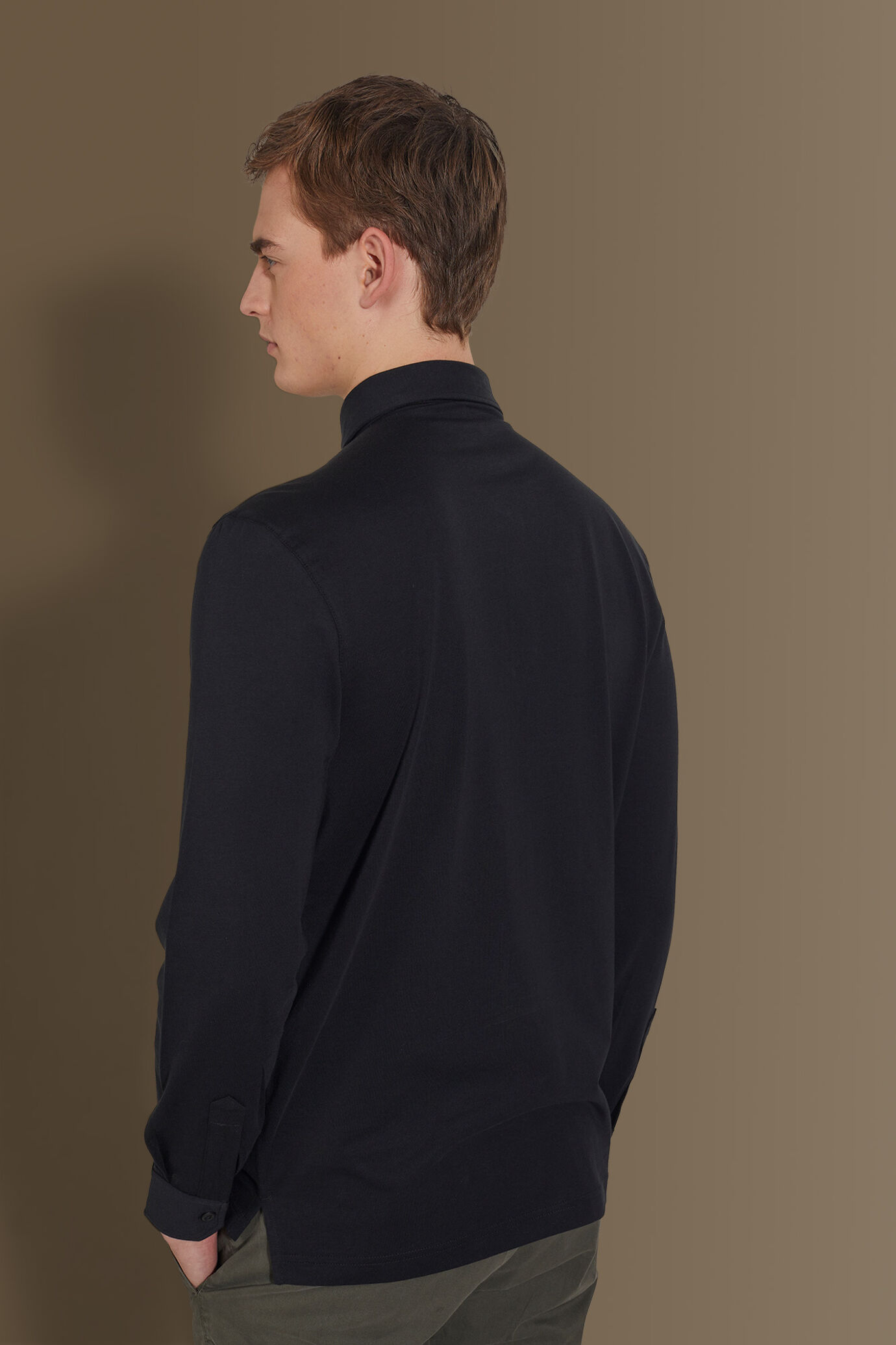 Polo manica lunga uomo 100% cotone supima image number 3