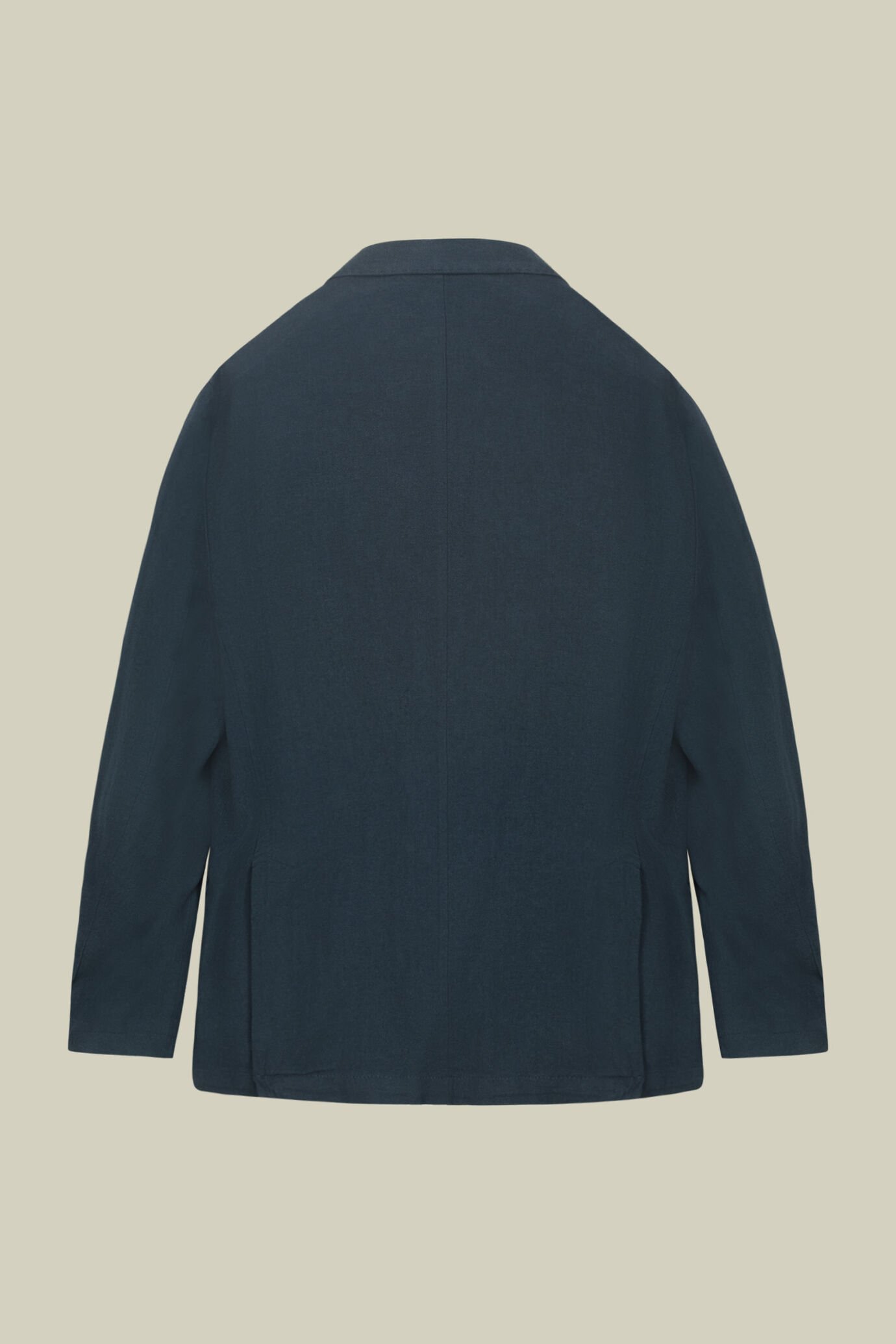 Men's unlined single-breasted jacket with peak lapels and flap pockets linen and cotton blend image number 5