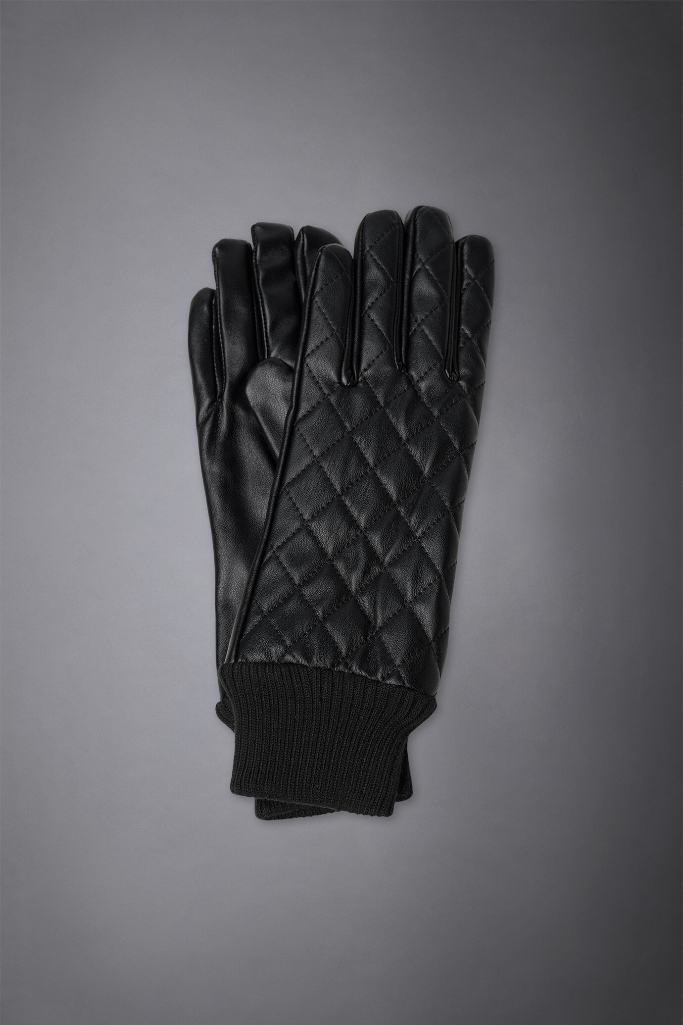 Padded gloves with knitted cuffs