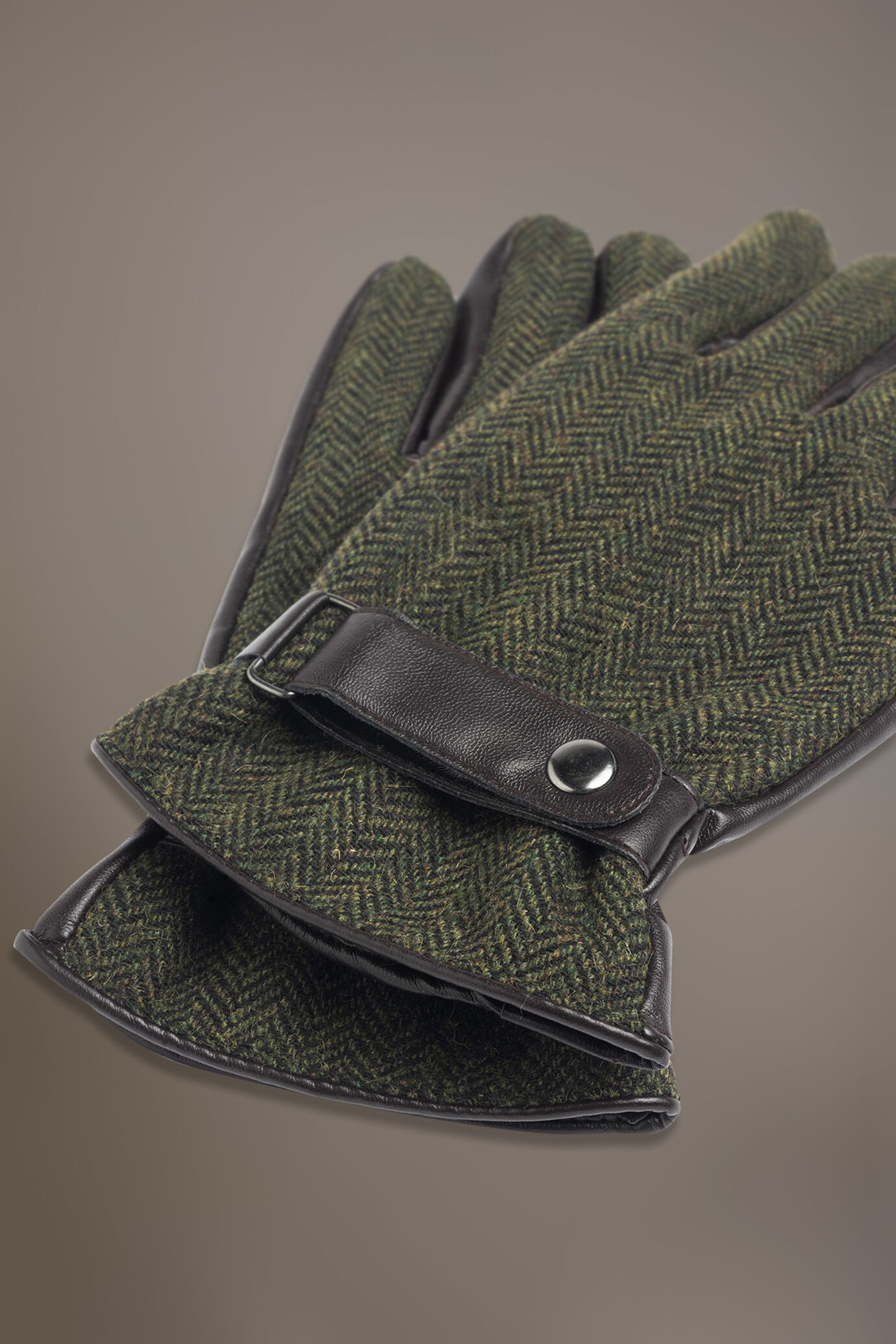 Guanti tessuto spigato foderati in pile image number 1