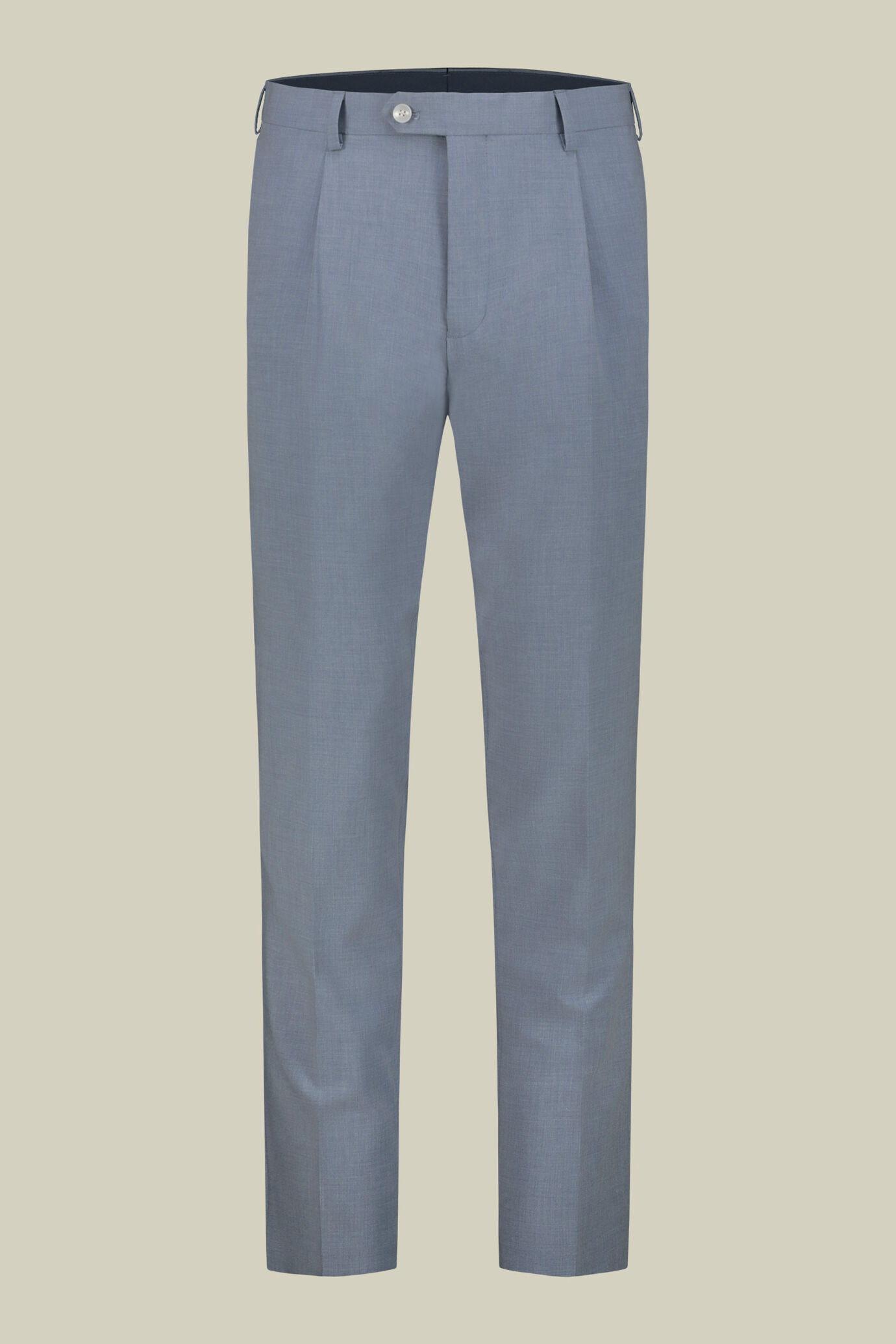 Single-breasted men's suit with single-pleat trousers in two-way stretch fabric image number 6