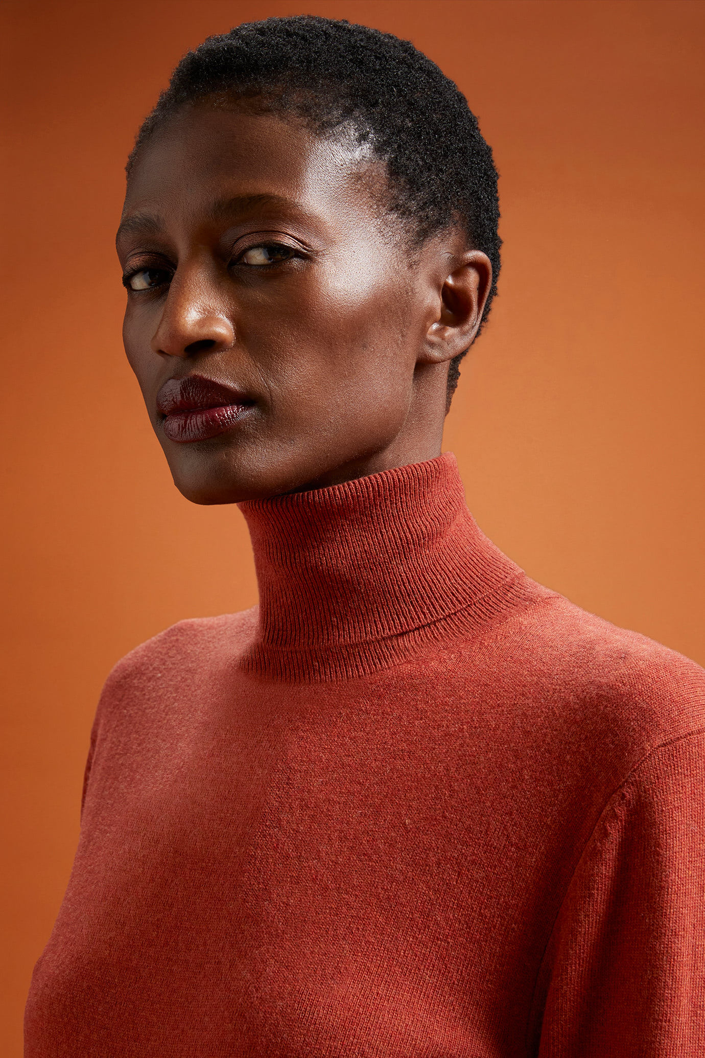 Women's regular fit high neck jumper in a blend of wool and cashmere image number 3