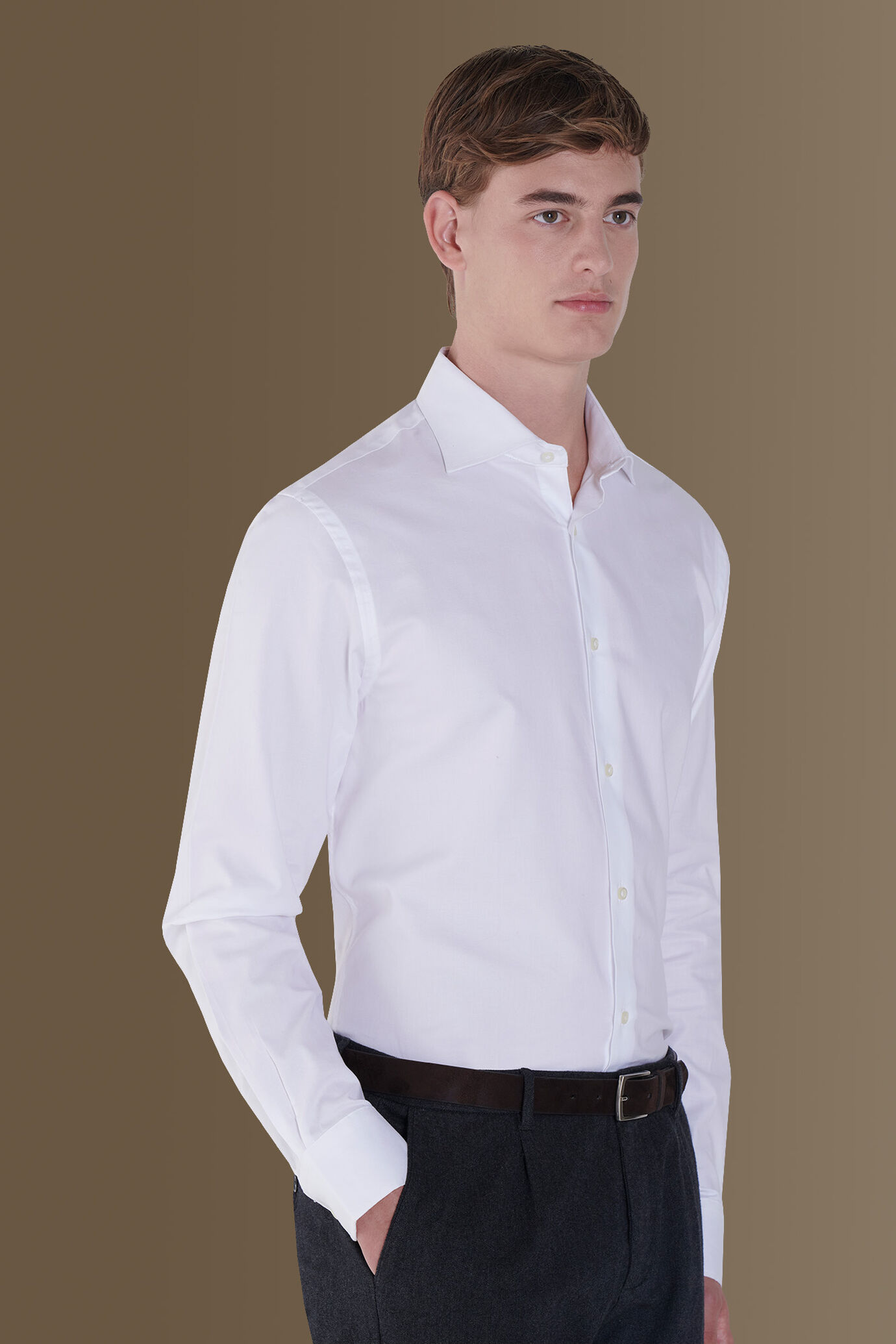 French collar classic shirt pin -point image number 2