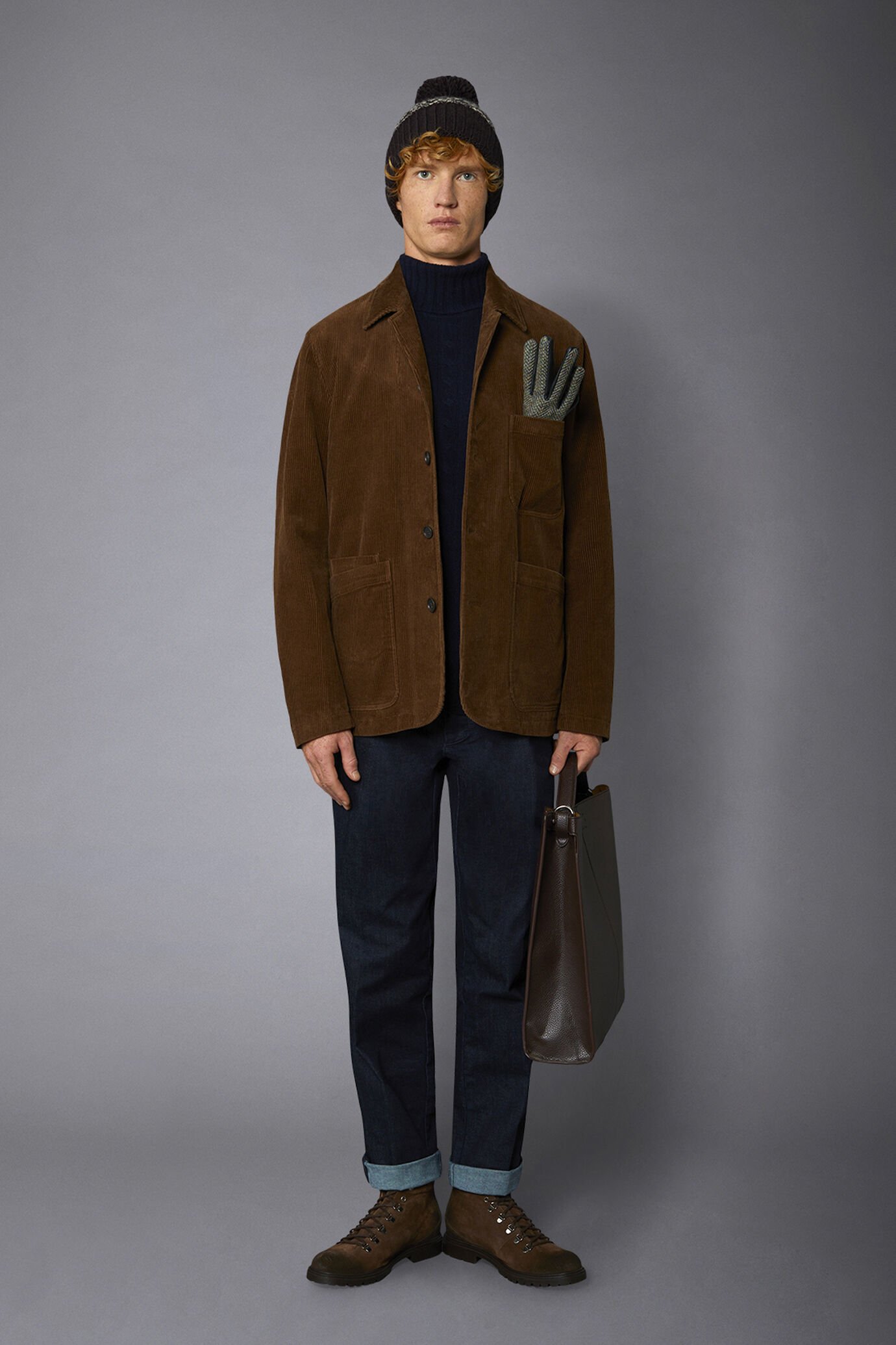 Men's washed corduroy regular fit work jacket