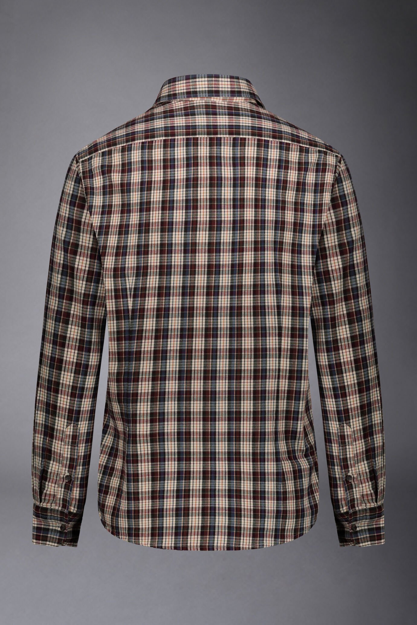 Camicia casual uomo collo francese comfort fit tessuto in flanella fantasia a quadri image number 5