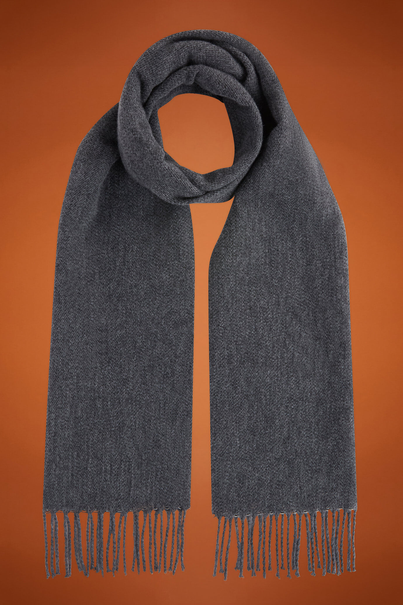 Men's double-sided scarf with fringes image number 0
