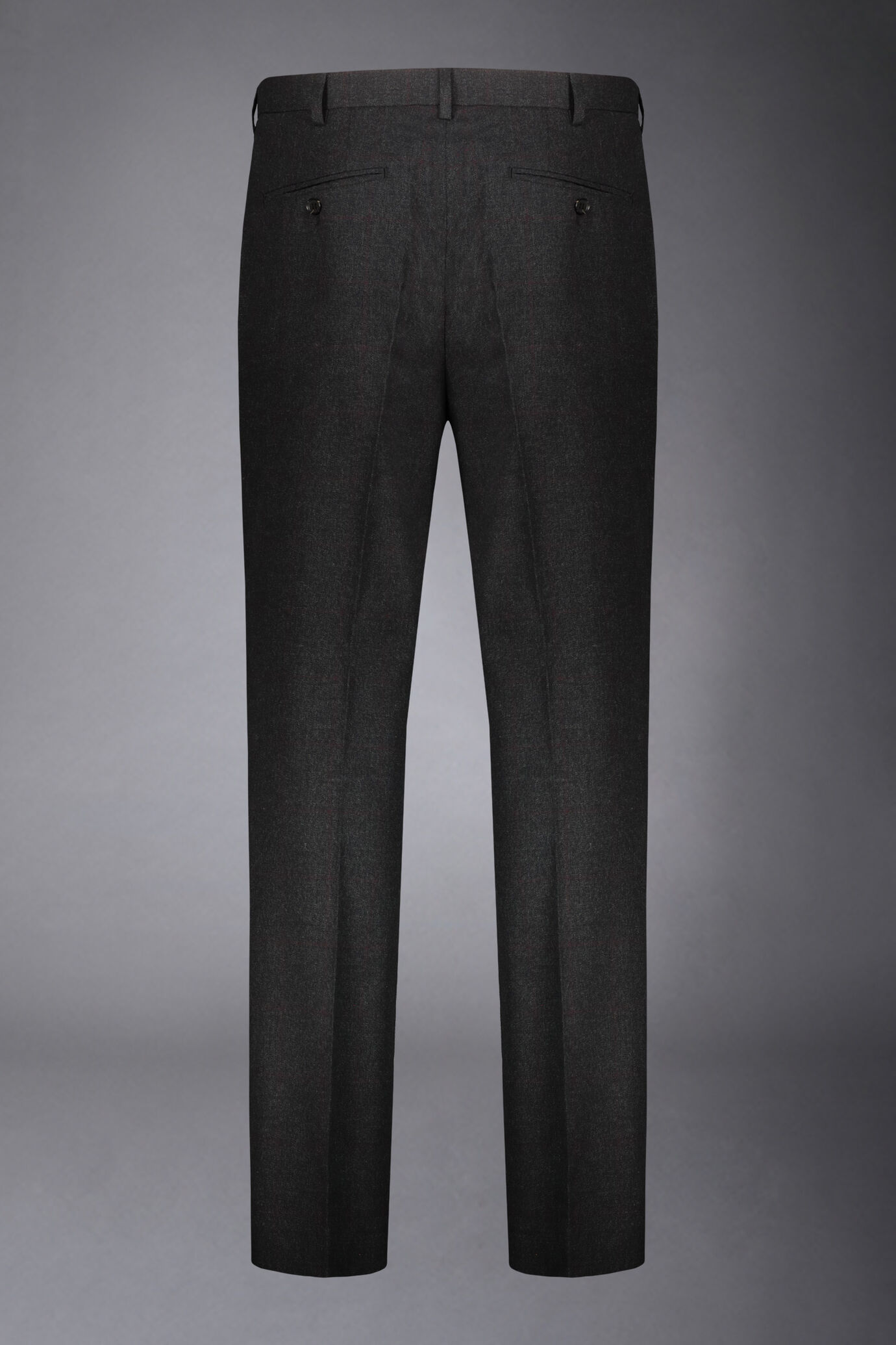 Men's single-breasted suit checked regular fit hand-woven wool fabric image number 6