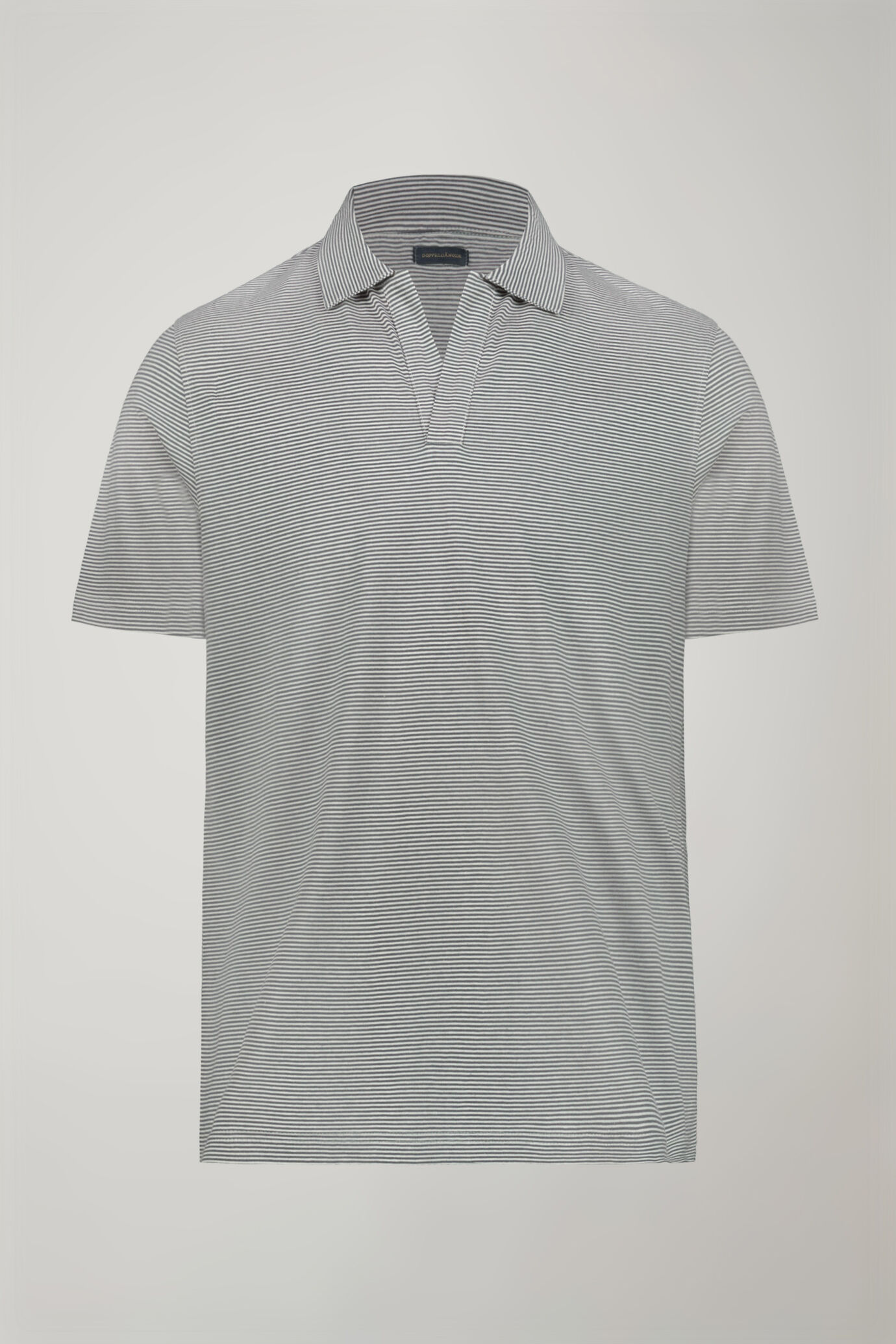 Polo homme à manches courtes et col derby sans boutons, tissu 100 % coton à fines rayures coupe régulière image number 4
